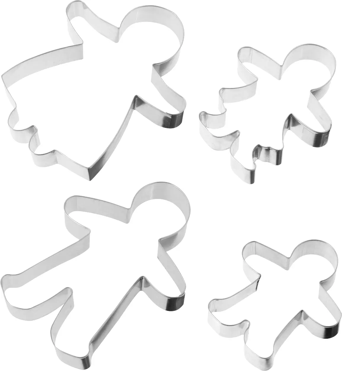 Zenker Ausstechformen-Set Lebkuchenfamilie sortiert klein + groß silber 2 Stück