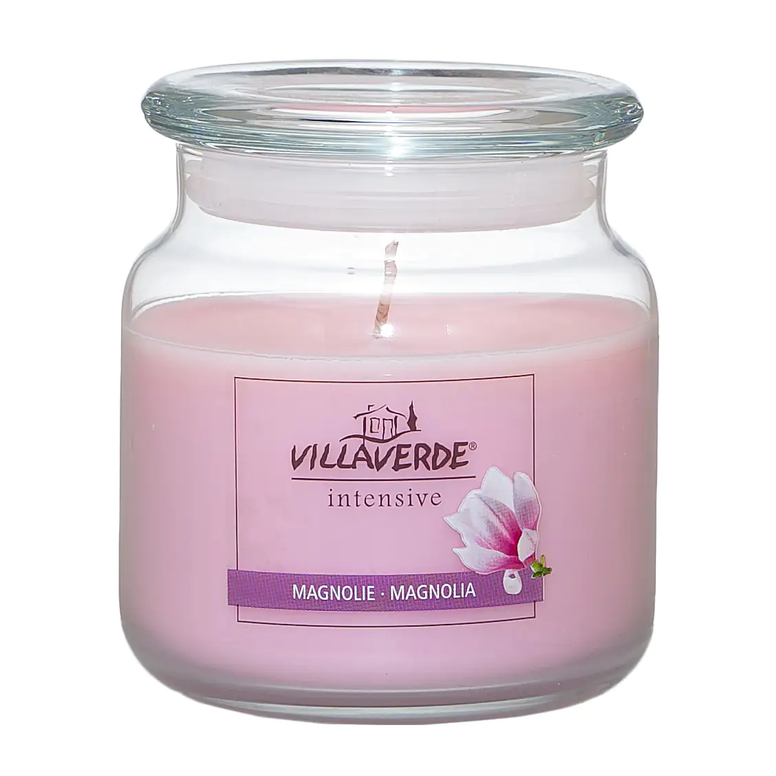 Villa Verde Duftkerze im Glas m. Deckel Magnolie, Höhe: 10 cm, Ø 10 cm