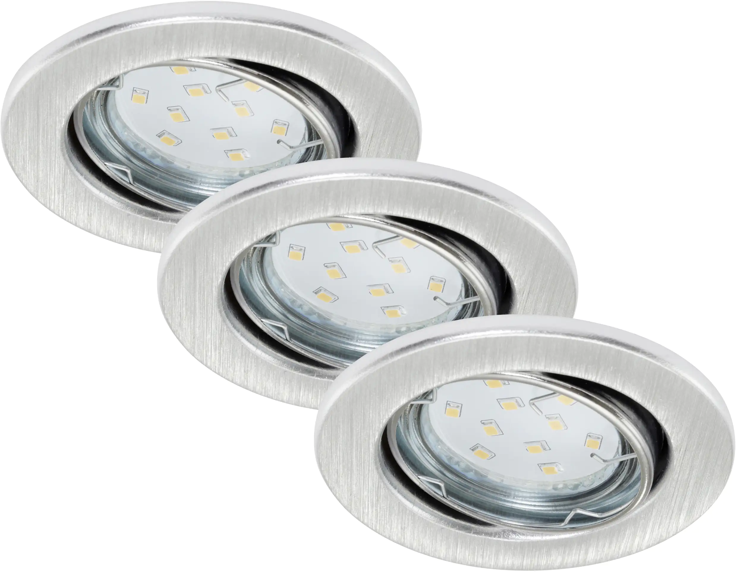 Di-Ka LED Einbauleuchte Fit Move 3er Set alu Ø 8,5 cm GU10, 3W, warmweiß