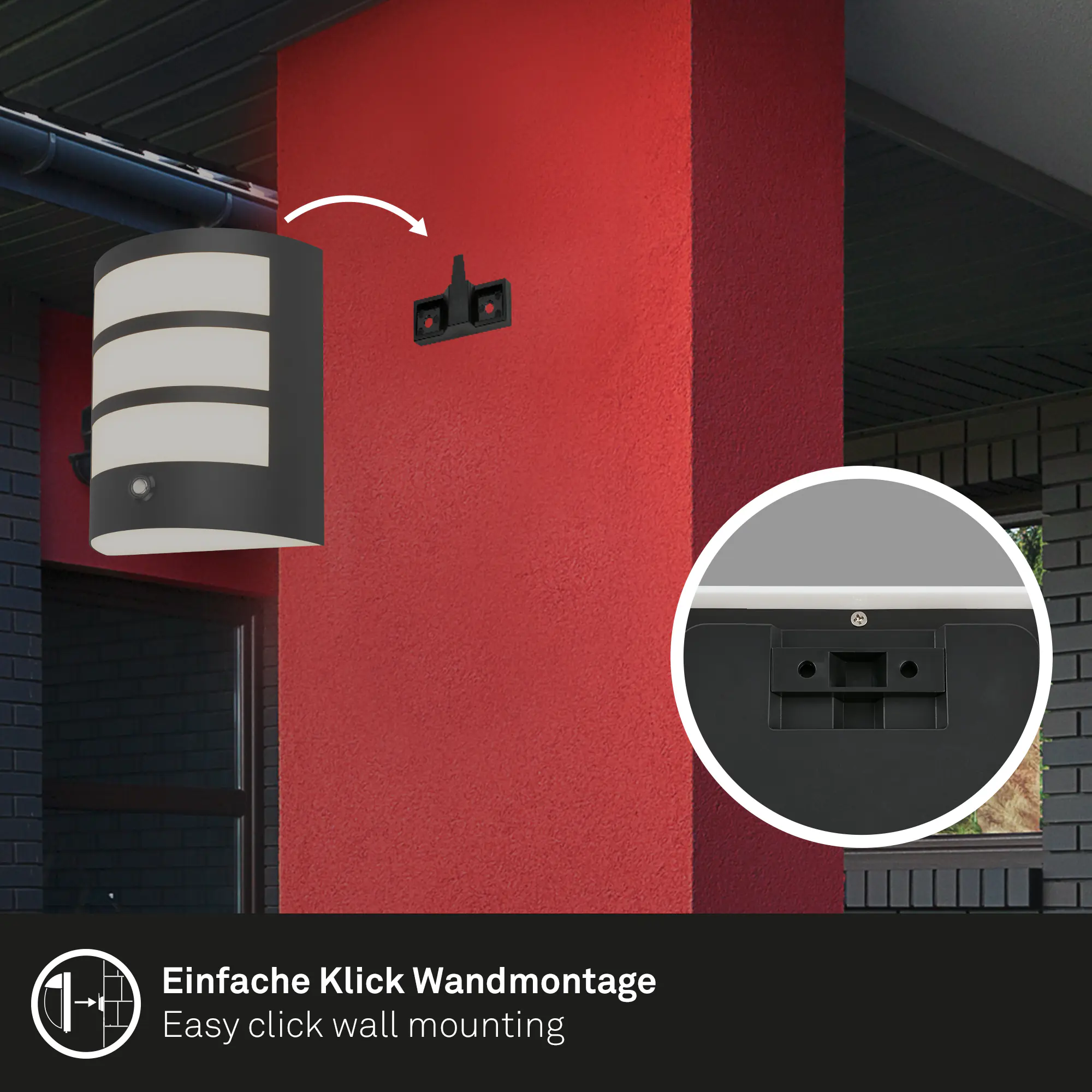 Briloner LED Außenwandleuchte Akku 5,8W schwarz Sensor warmweiß Briloner LED Außenwandleuchte Akku 5,8W schwarz Sensor warmweiß