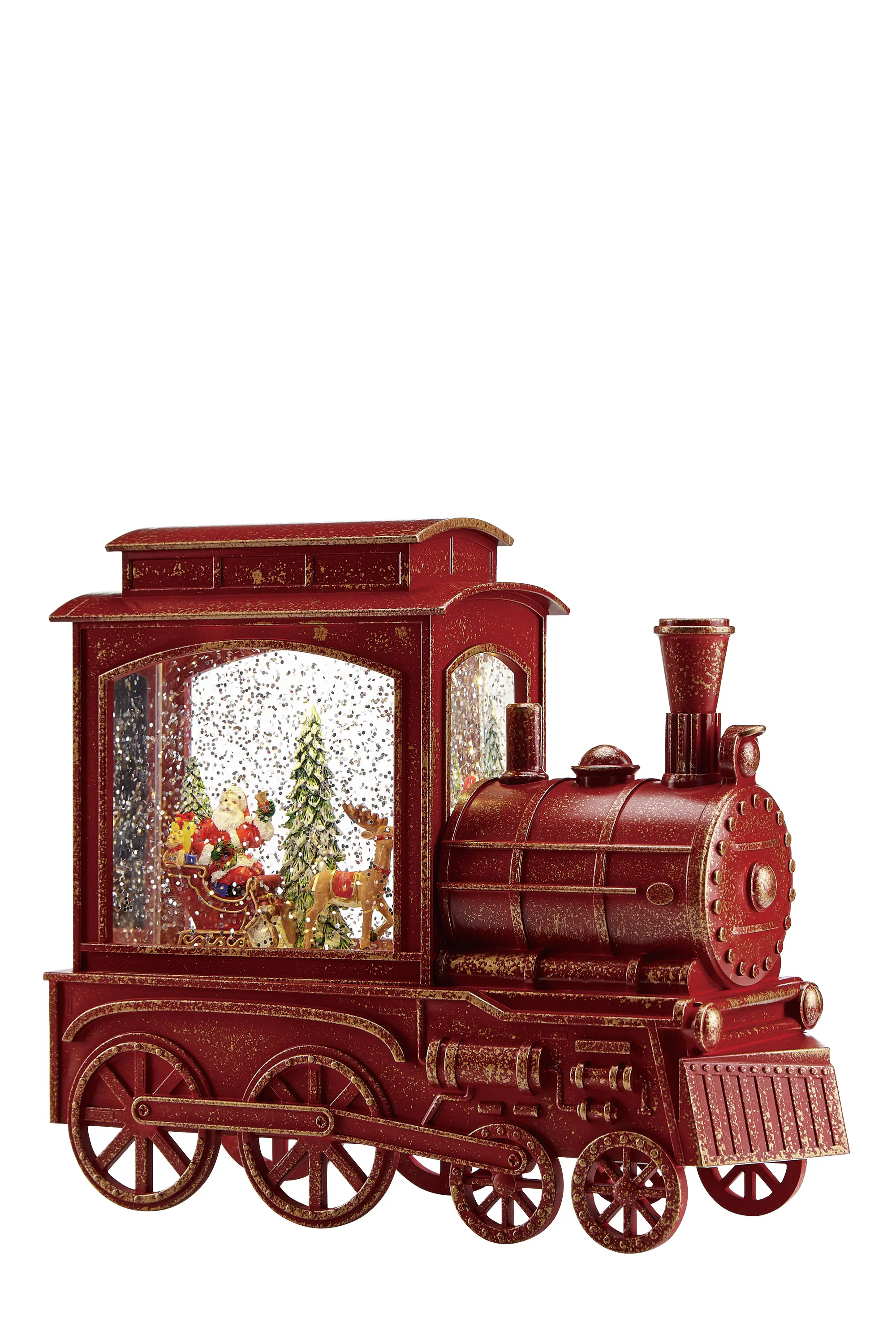 LED Lokomotive Weihnachten batteriebetrieben Kunststoff 23 x 19 cm rot
