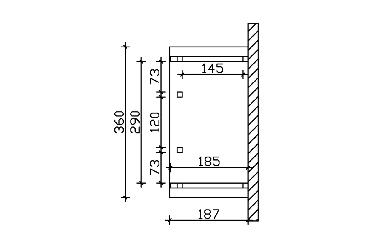 SKAN HOLZ Vordach Stralsund Typ 8 360 x 187 cm, lasiert in Eiche hell