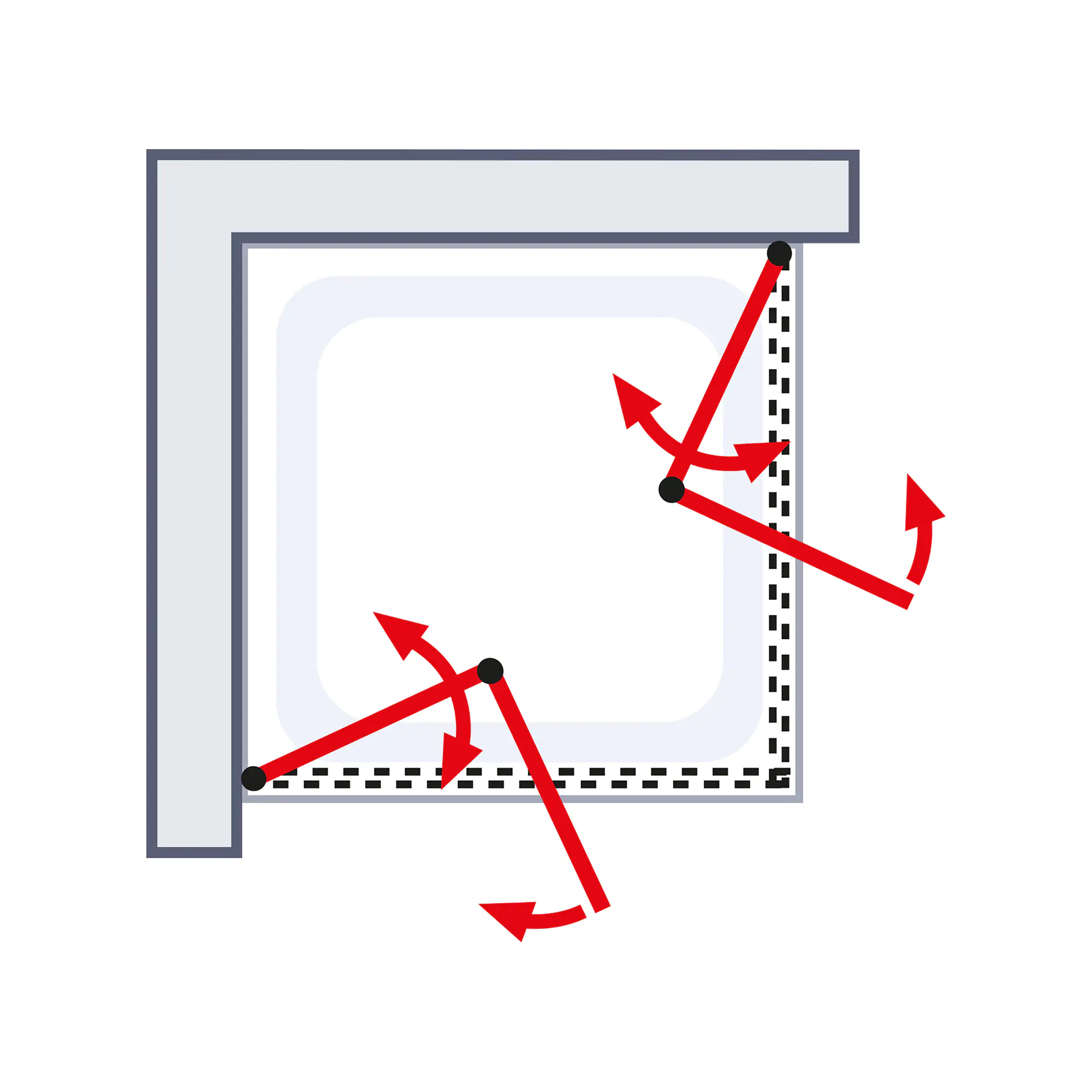 Schulte Eckeinstieg Drehfalttür 80 x 80 x 192 cm Alexa Style 2.0