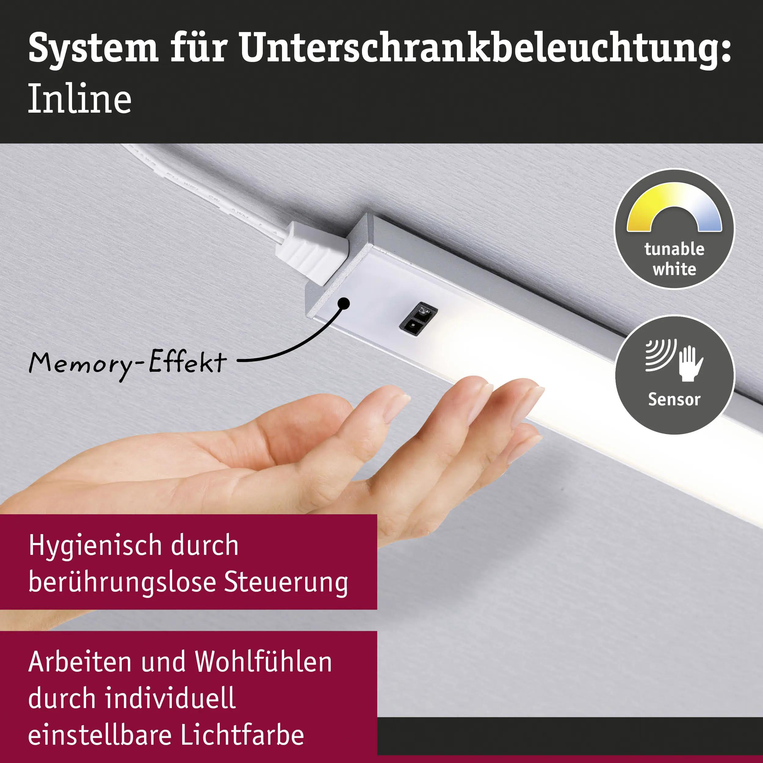 Paulmann LED Lichtleiste Inline Erweiterung weiß 55 cm TW 2er Set