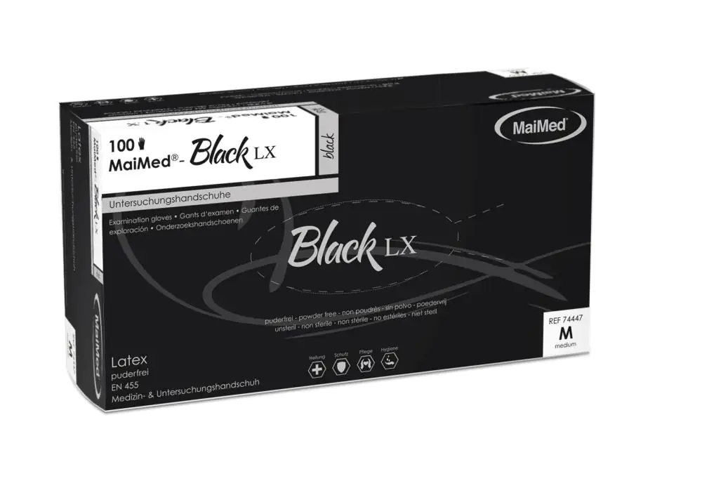 MaiMed Einmalhandschuhe Black Latex Größe S