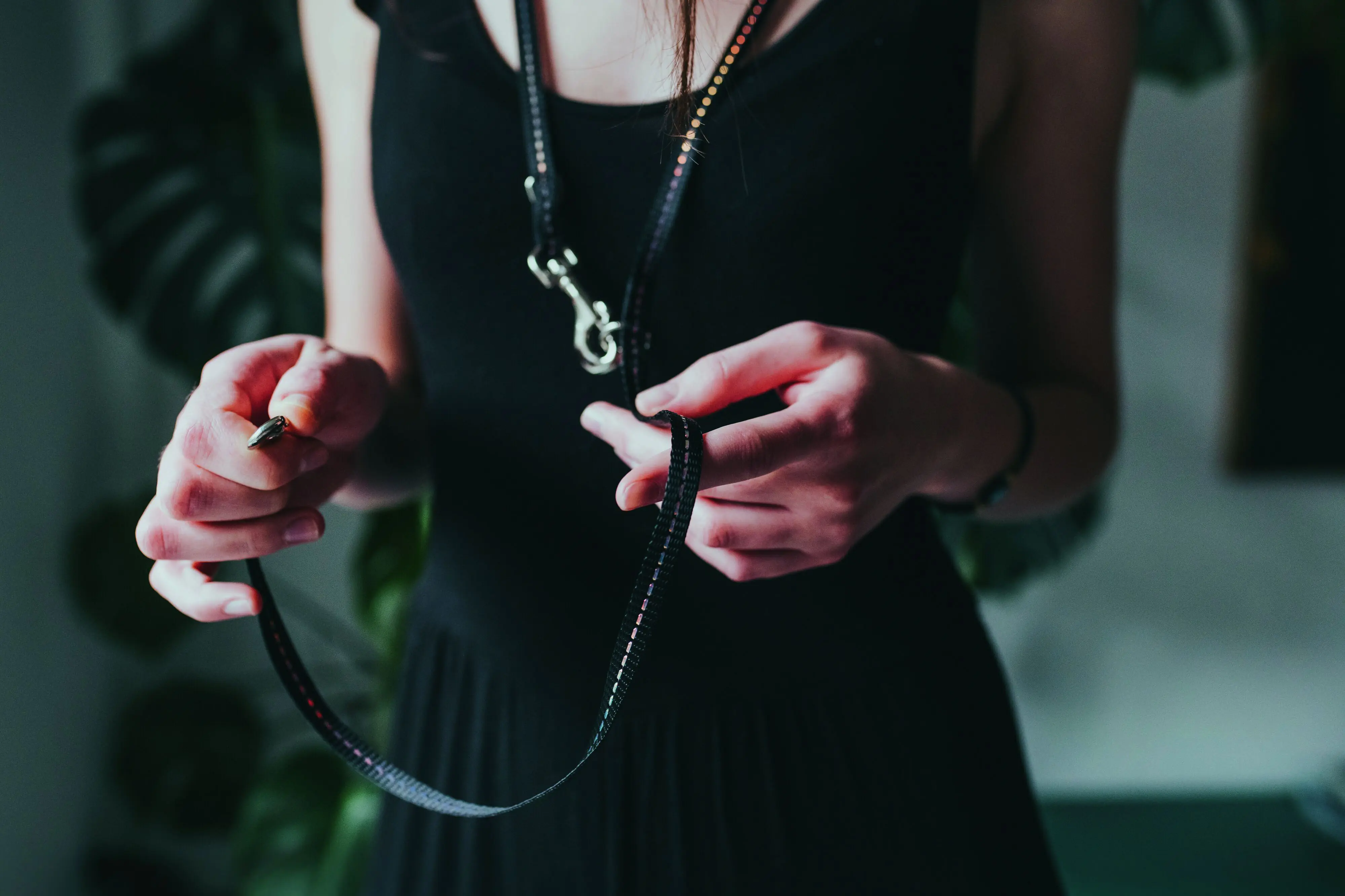 Hunter Hundeleine Führleine verstellbar Tripoli reflektierend 2 m x 1 cm schwarz