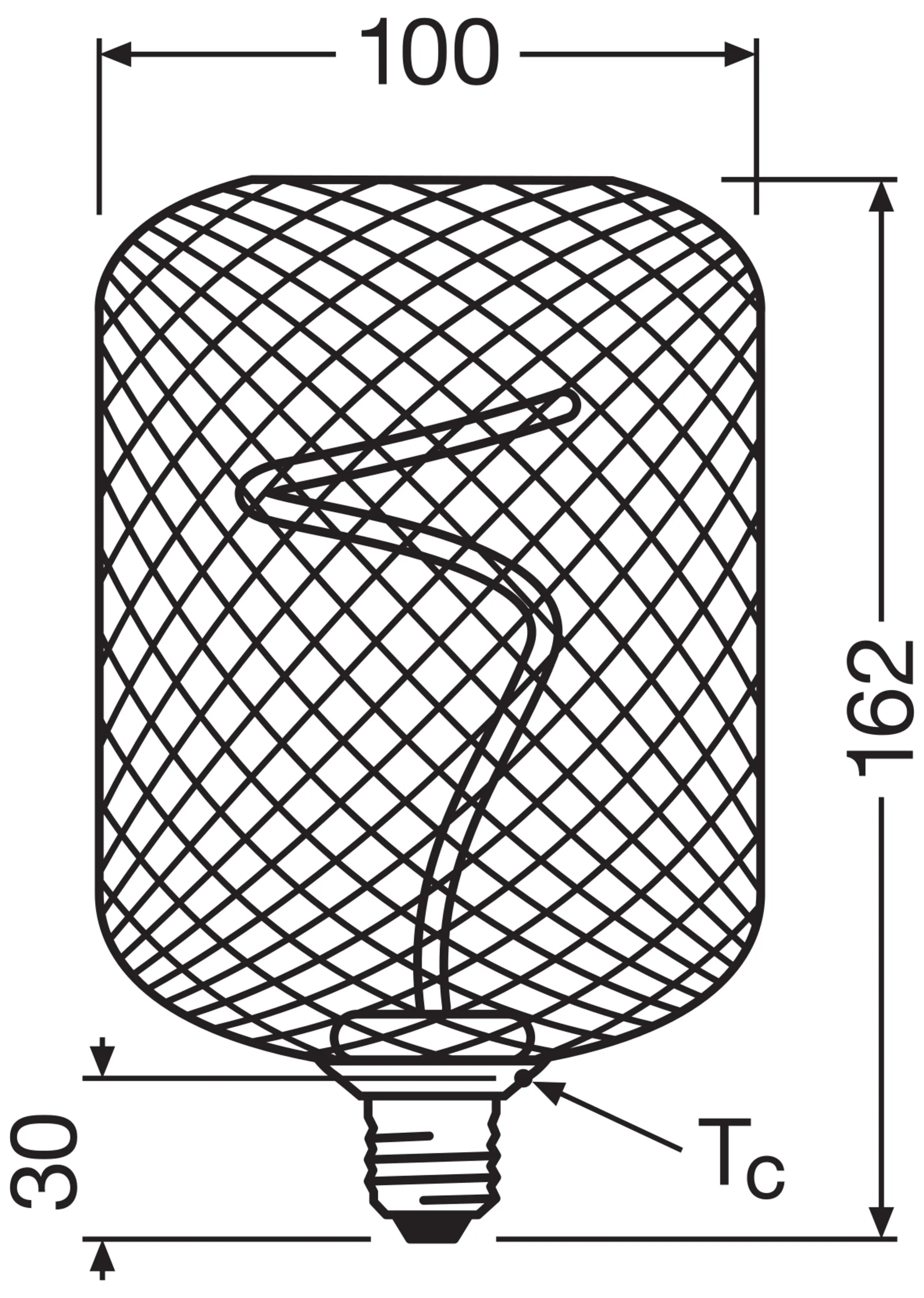 Osram LED Dekoleuchtmittel E27 Square schwarz 3,5W dimmbar warmweiß