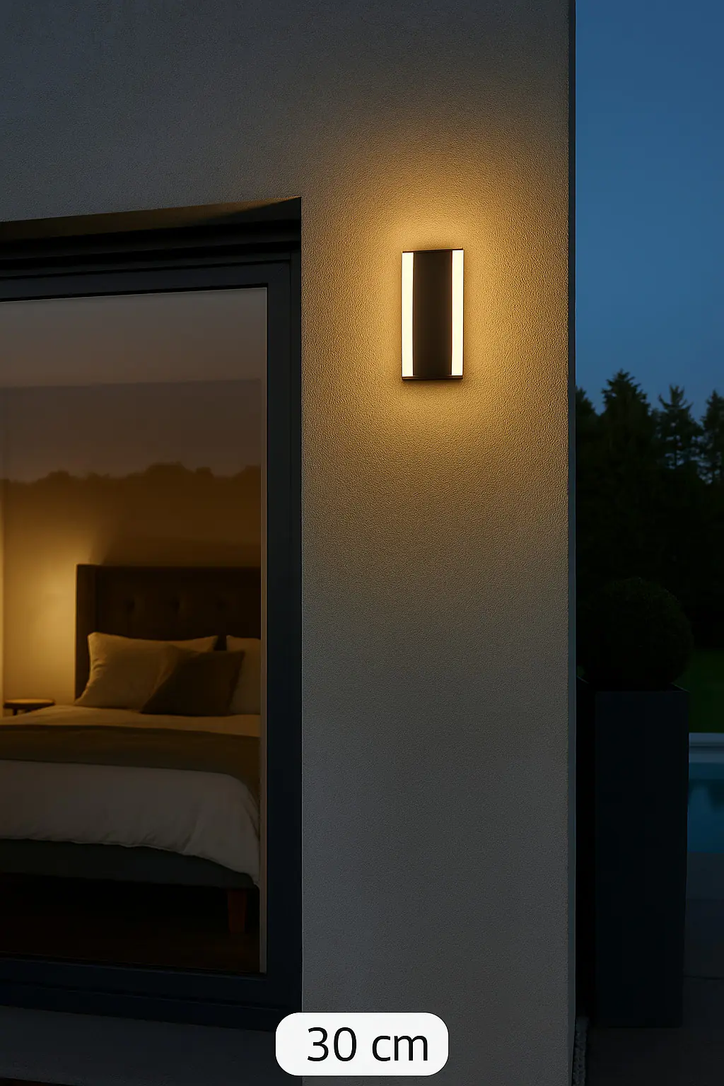 LED Außen-Wandleuchte Kyoto I 30 cm schwarz 7 W dimmbar LED Außen-Wandleuchte Kyoto I 30 cm schwarz 7 W dimmbar