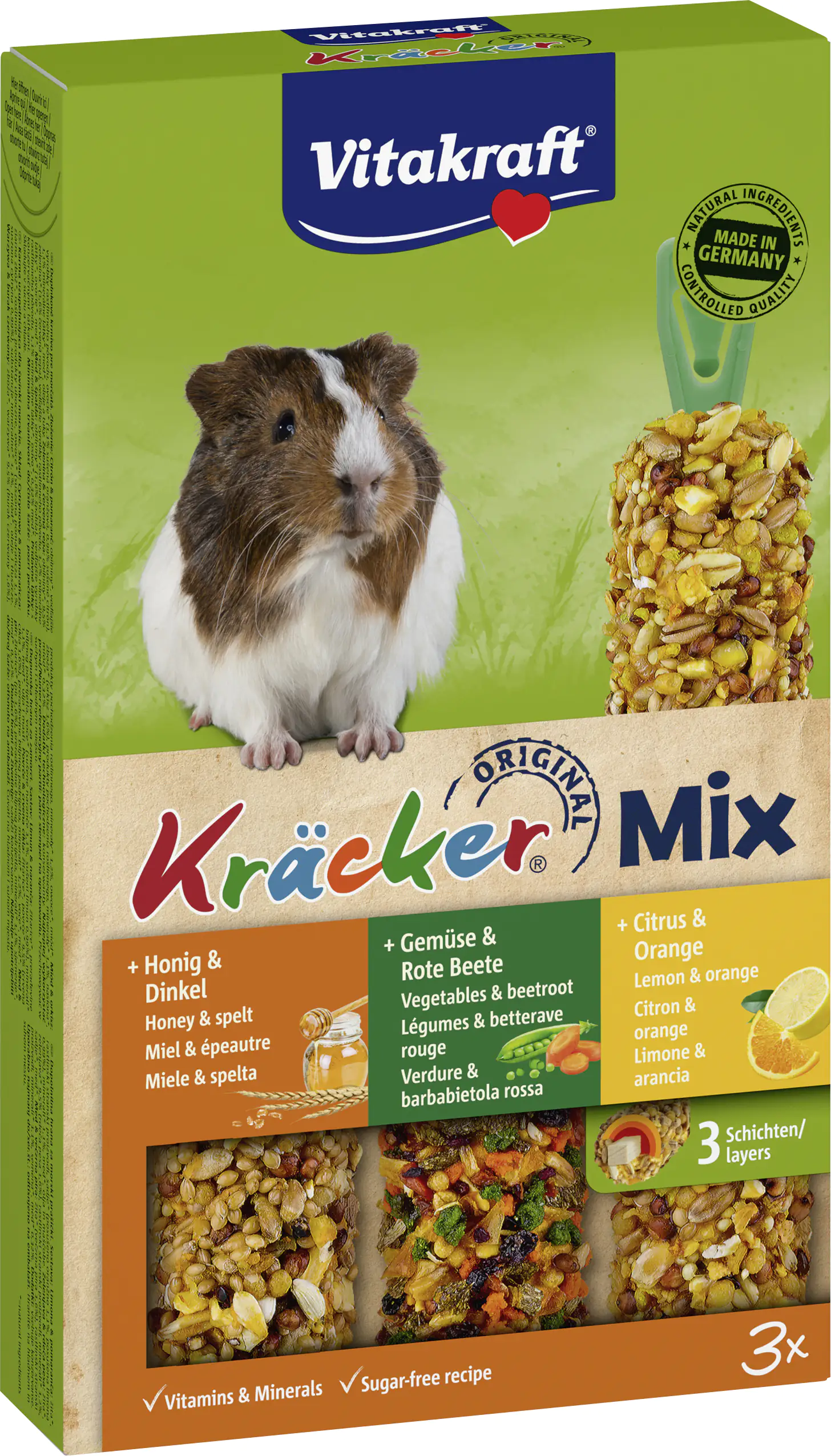 Vitakraft Kräcker®Trio Citrus Gemüse Honig 3 Stück / 168 g Vitakraft Kräcker®Trio Citrus Gemüse Honig 3 Stück / 168 g