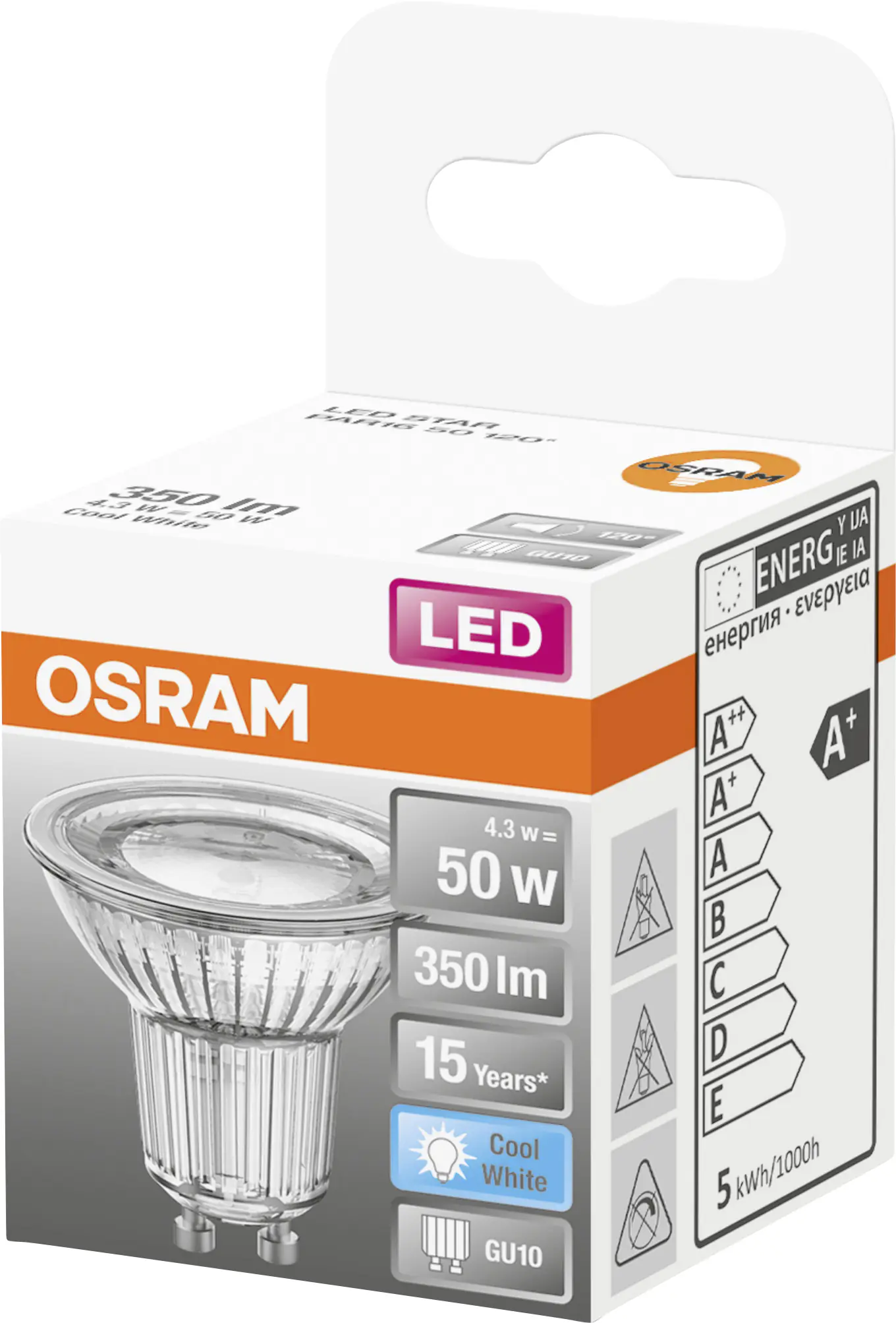 Osram LED Leuchtmittel Reflektor Superstar GU10 4,3W neutralweiß, klar Osram LED Leuchtmittel Reflektor Superstar GU10 4,3W neutralweiß, klar