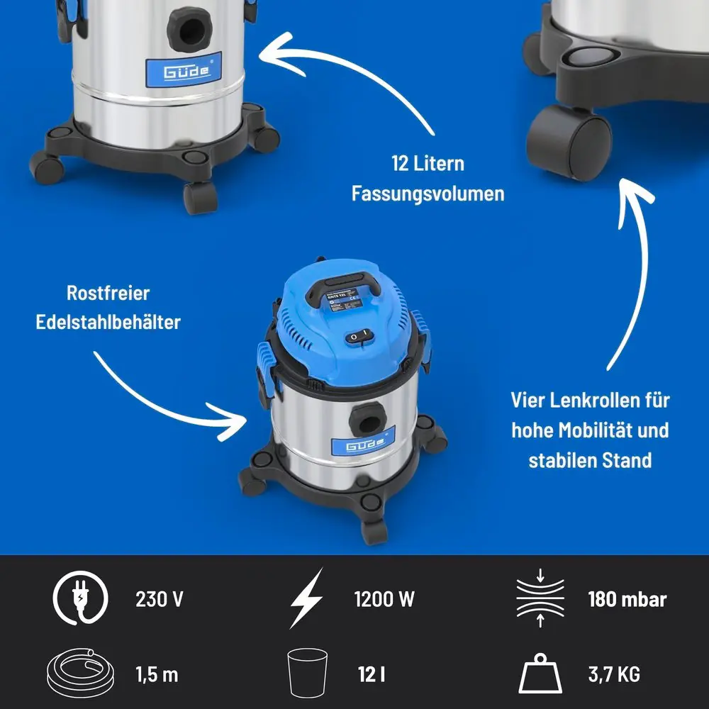 Güde Nass-Trockensauger GNTS 12 L 1200 W