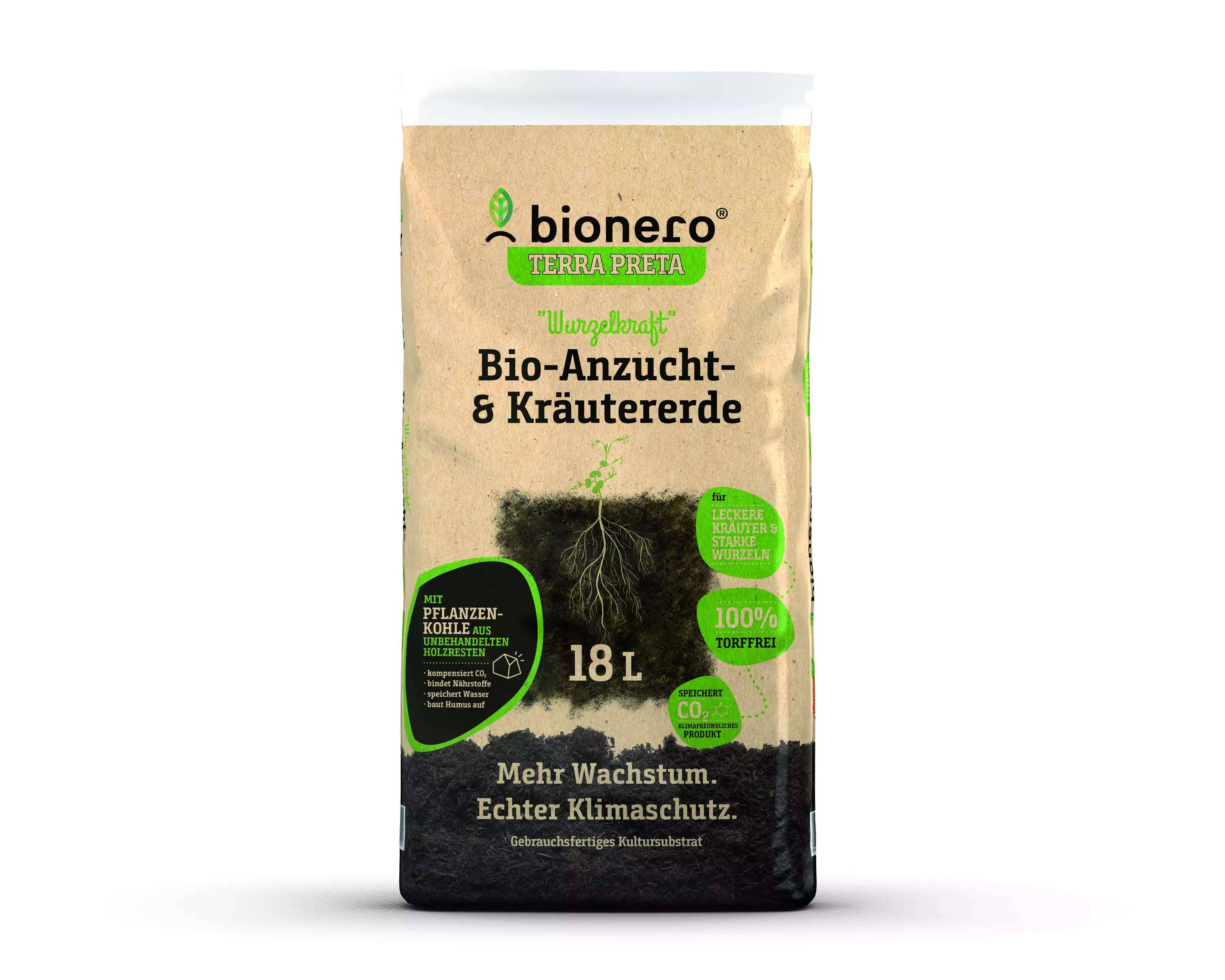 bionero Bio-Anzucht- & Kräutererde "Wurzelkraft" 18 L torffrei bionero Bio-Anzucht- & Kräutererde "Wurzelkraft" 18 L torffrei