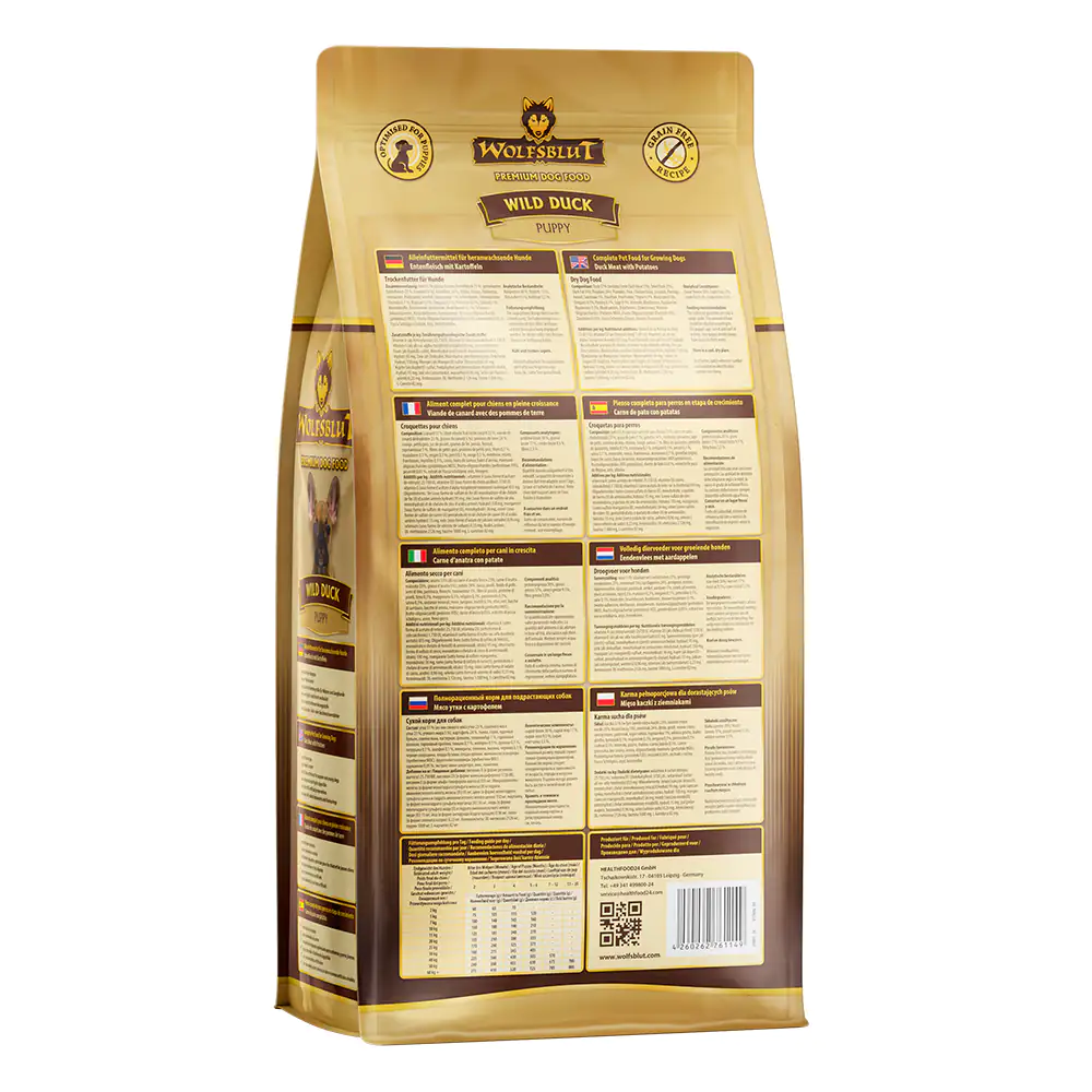 Wolfsblut Wild Duck Puppy Trockenfutter - Ente mit Kartoffel 2 kg