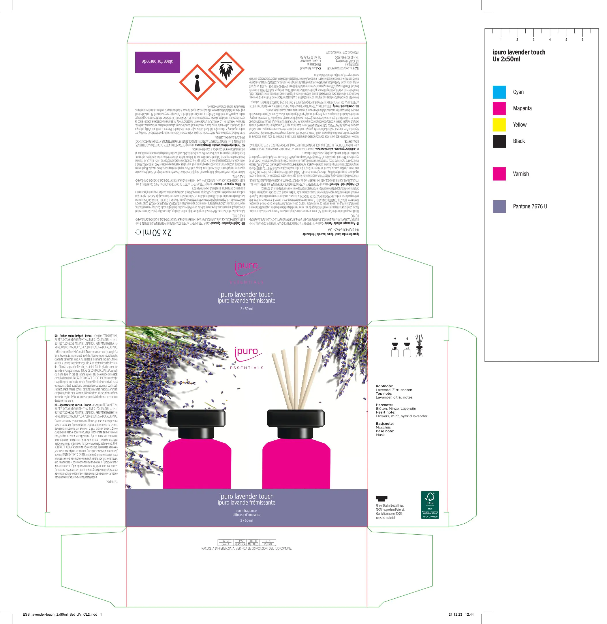 ipuro ESSENTIALS Raumduft Set Lavender Touch 2 x 50 ml