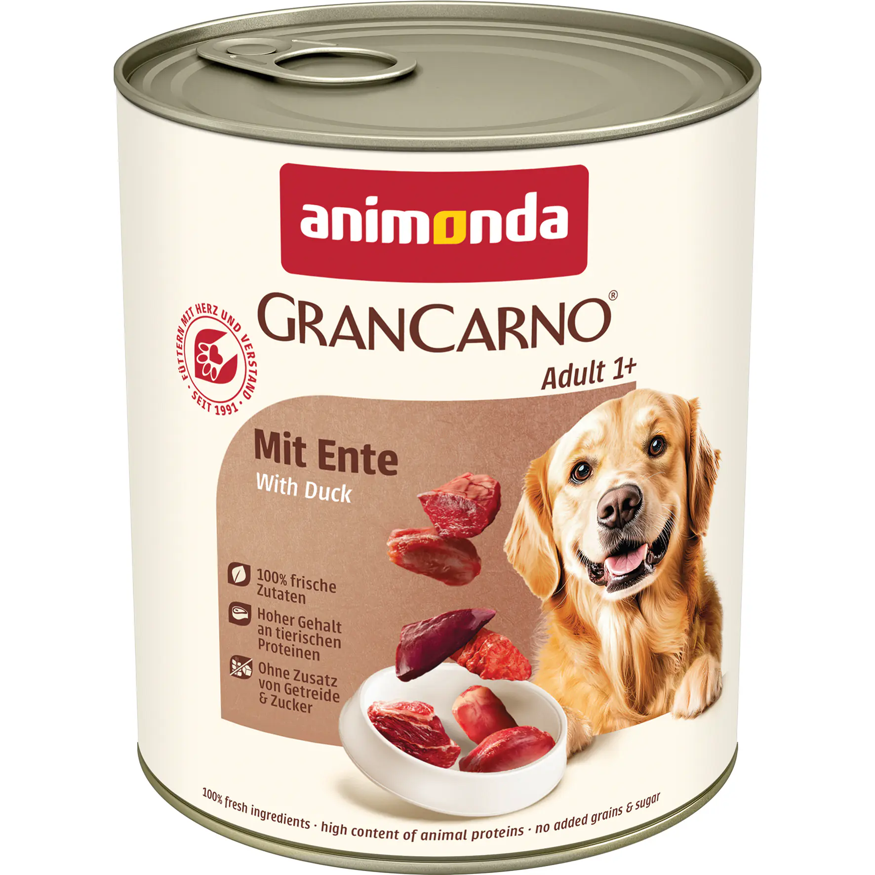 Animonda GranCarno Hundenassfutter Adult getreidefrei 800 g Ente