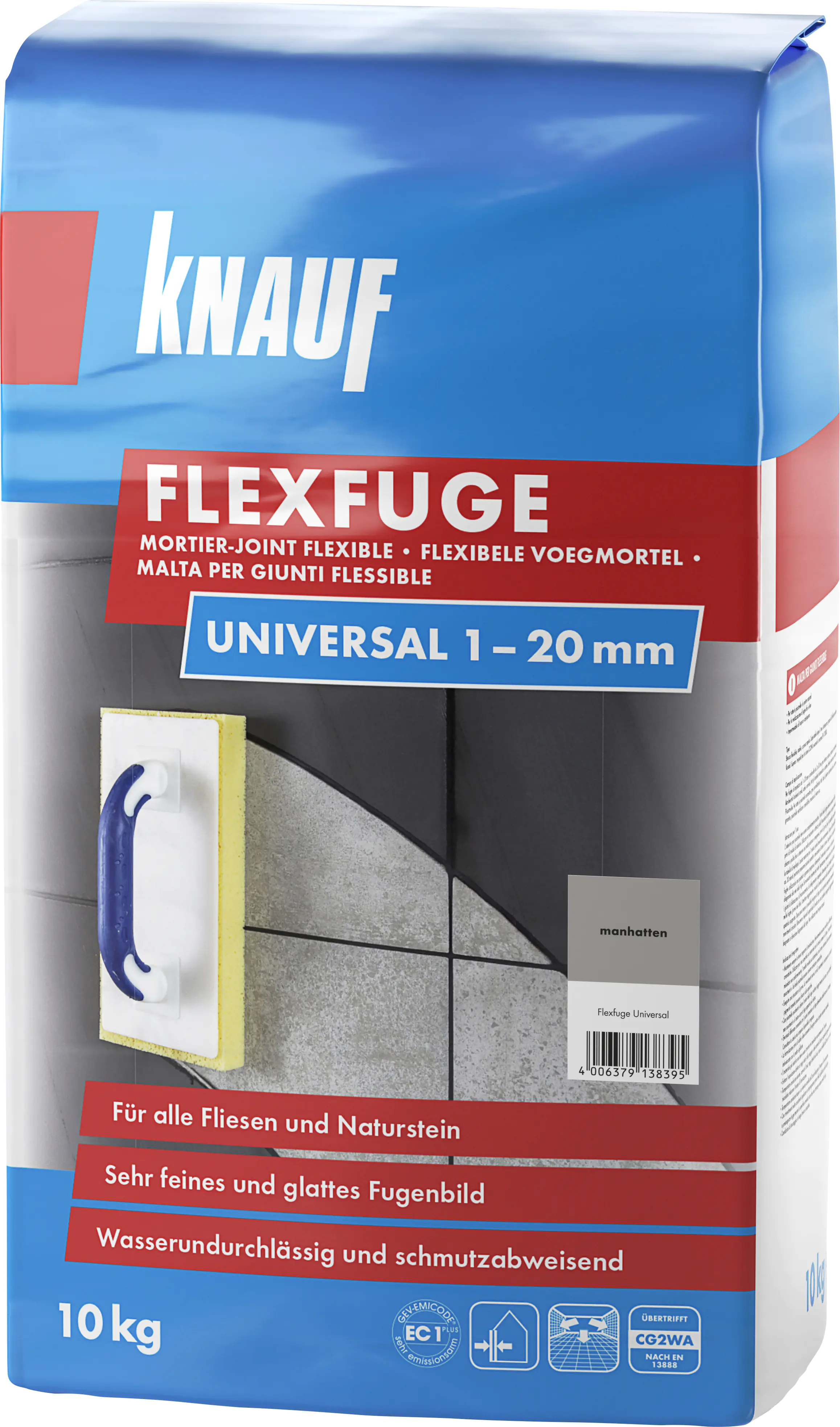 Knauf Fugenmörtel Flexfuge Universal 1 - 20 mm manhattan 10 kg Knauf Fugenmörtel Flexfuge Universal 1 - 20 mm manhattan 10 kg
