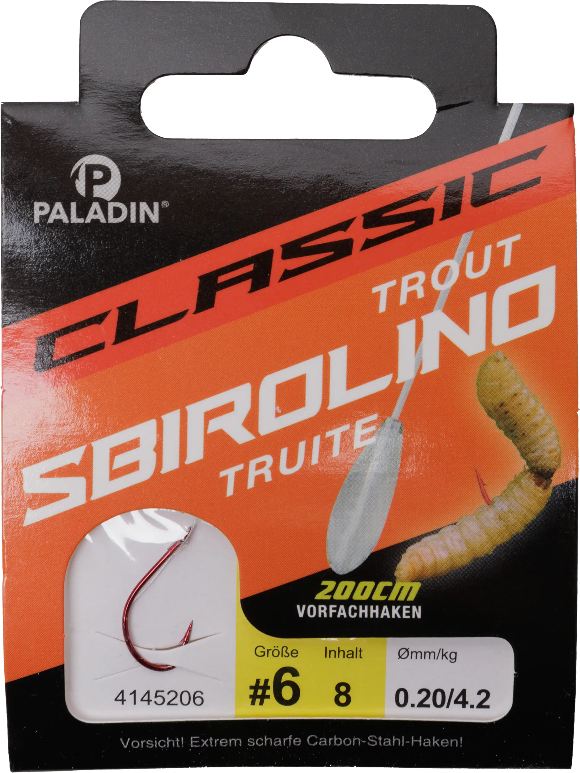 Paladin Forellenhaken gebunden Größe 6 200 cm 8 Stück blau