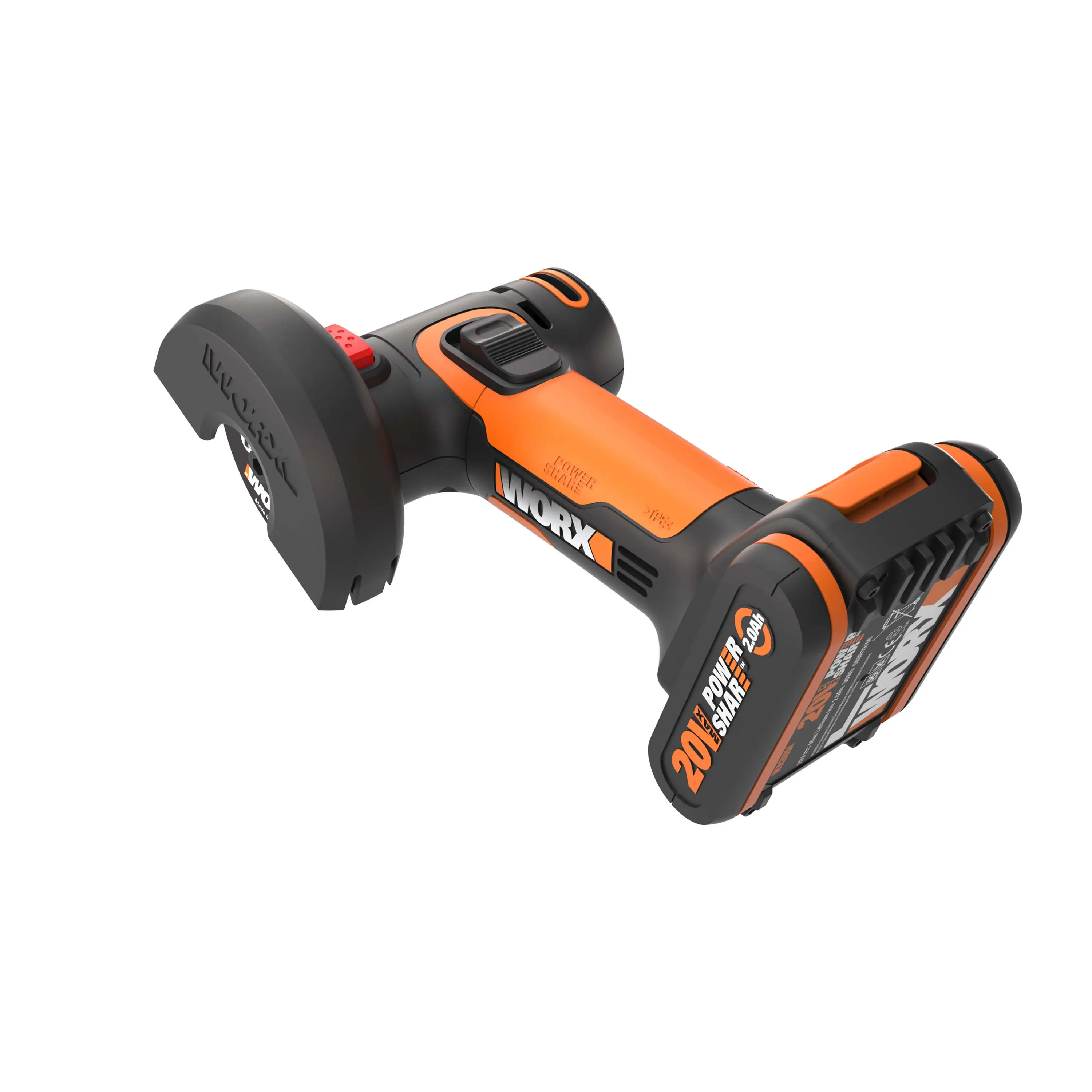 Worx Mini Akku-Winkelschleifer Chopper WX801 20 V inkl. Akku 2 Ah & Ladegerät Worx Mini Akku-Winkelschleifer Chopper WX801 20 V inkl. Akku 2 Ah & Ladegerät