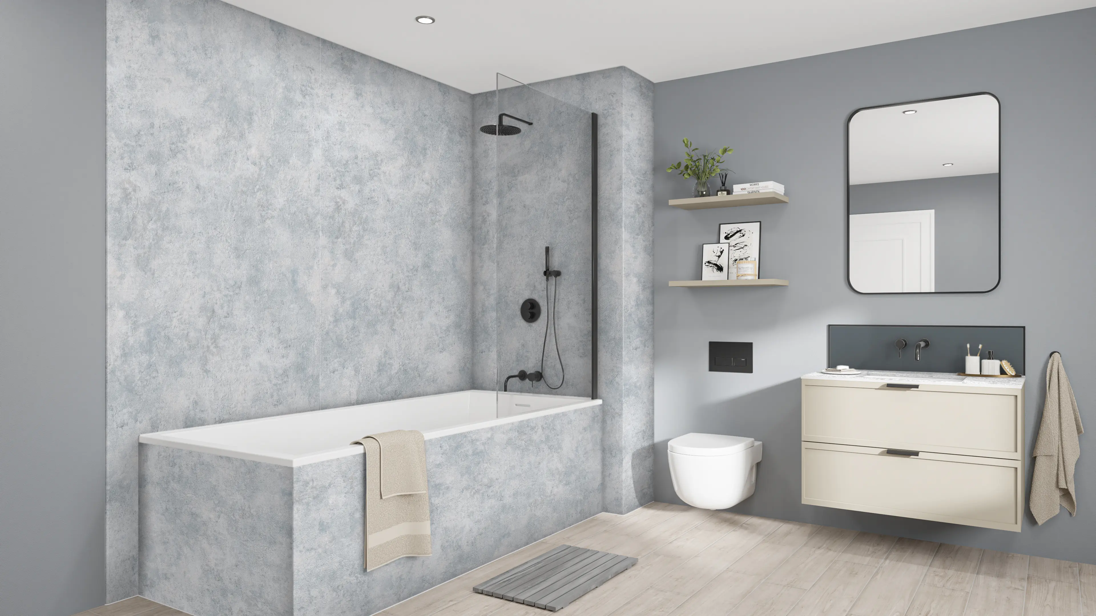 Wetwall Elite Wandpaneel  Caliza 120 x 242 cm mit Nut & Feder