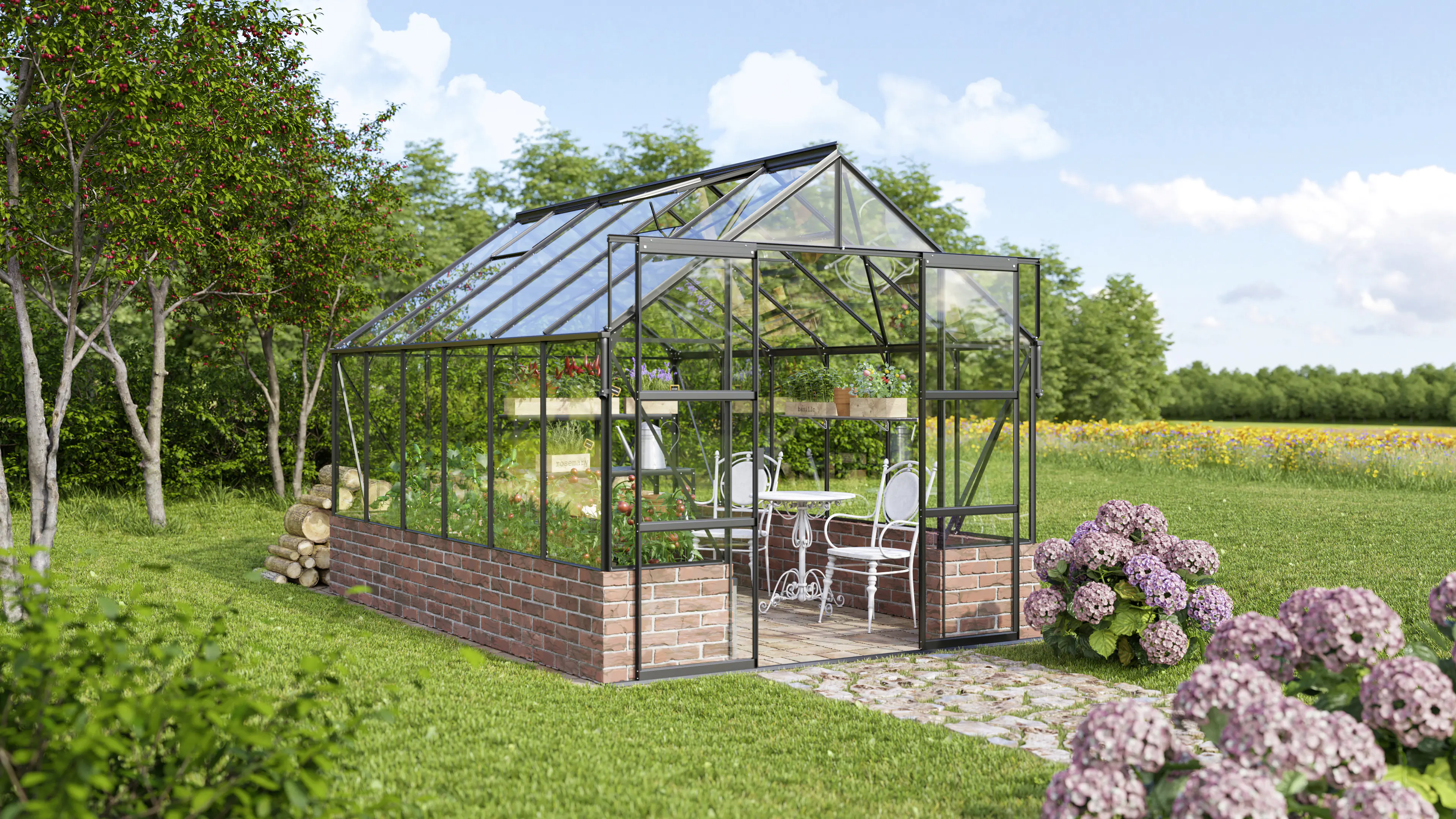 Vitavia Gewächshaus Cassandra 9900 256 x 388 cm 3 mm Sicherheitsglas