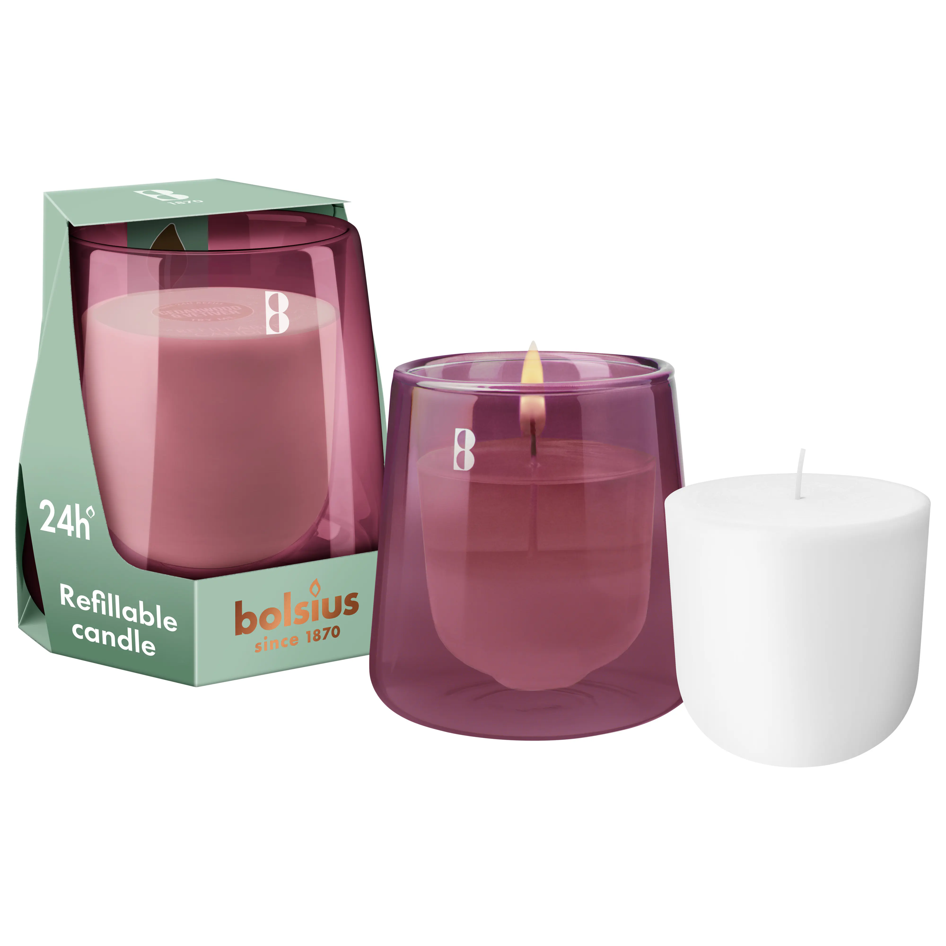 Bolsius Cleanlight Duftglas Starterkit zedernholz & vetiver