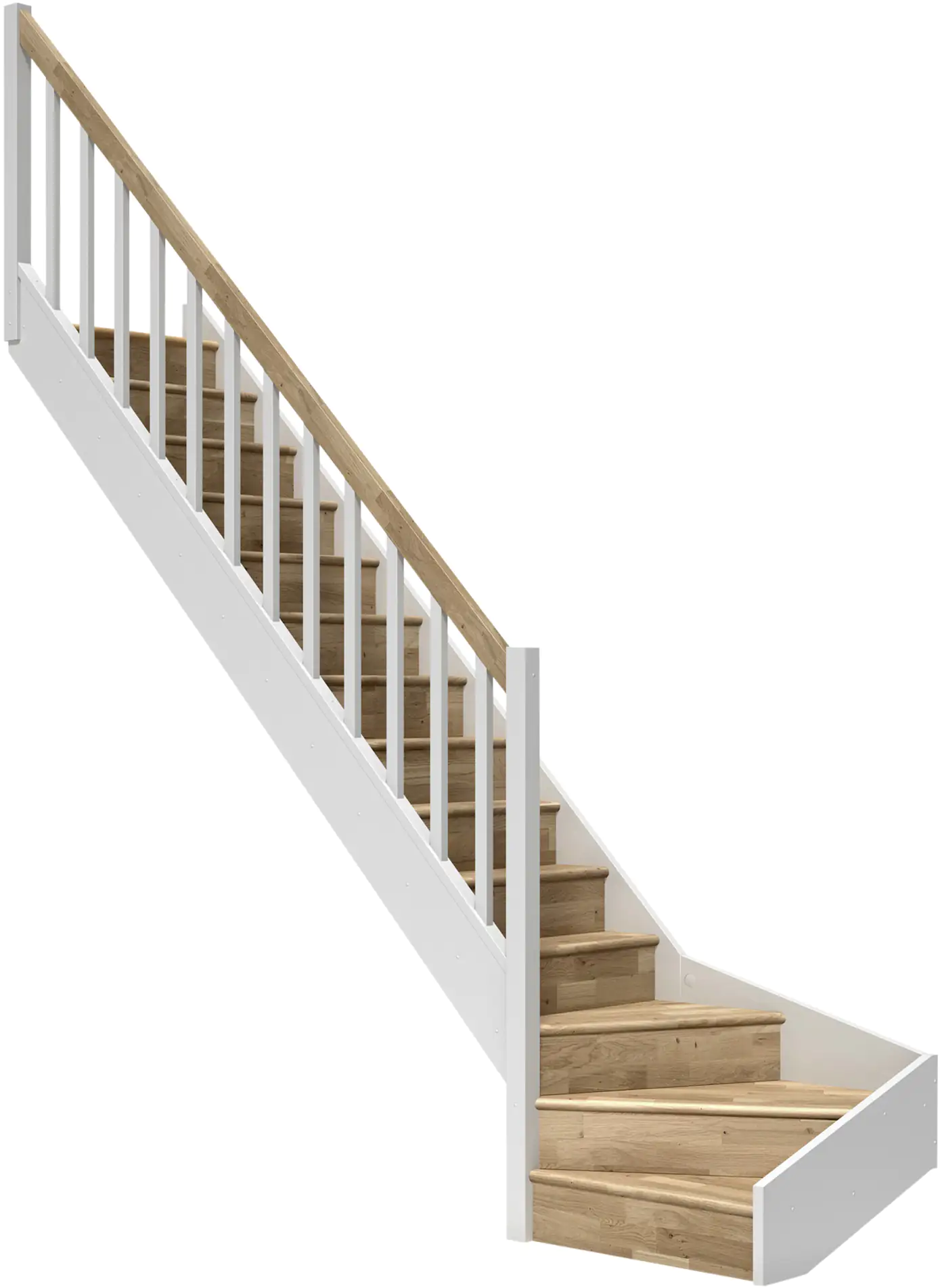 Dolle Raumspartreppen Paris 1/4-gew. Eiche weiß inkl. Geländer Dolle Raumspartreppen Paris 1/4-gew. Eiche weiß inkl. Geländer