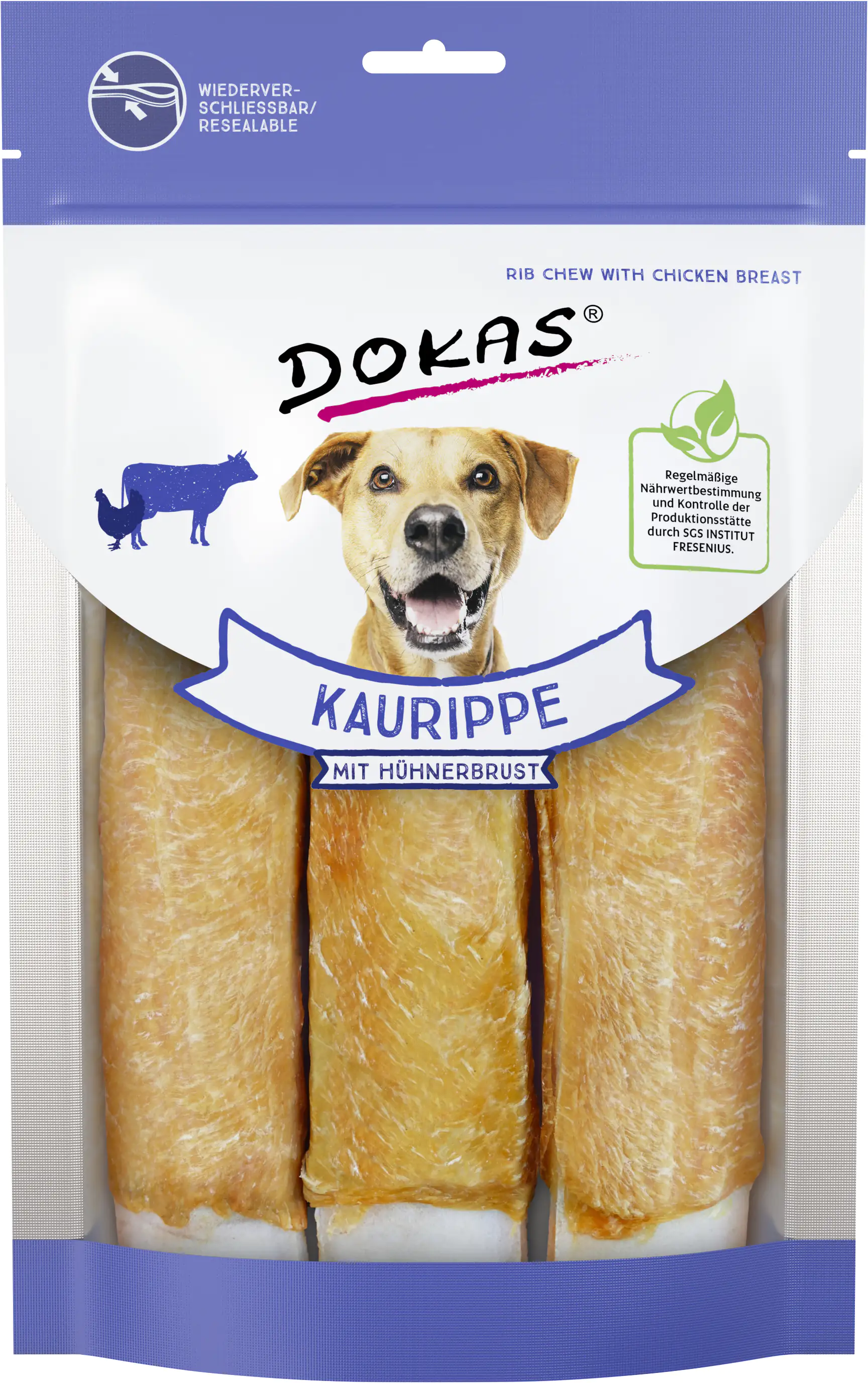 4251276201295 Dokas Kaurippe mit Hühnerbrust 210 g, 3 Stück