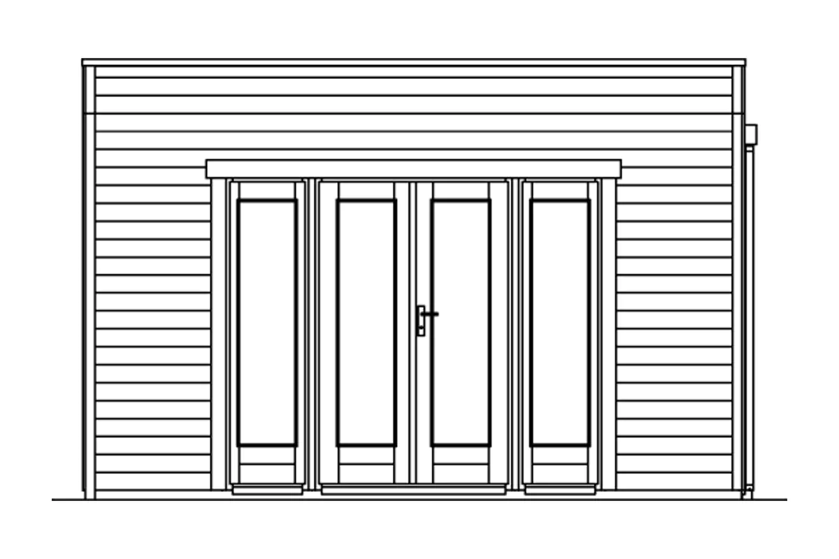 SKAN HOLZ Gartenhaus Tokio 4 402 x 402 cm natur mit Fußboden, einschalig