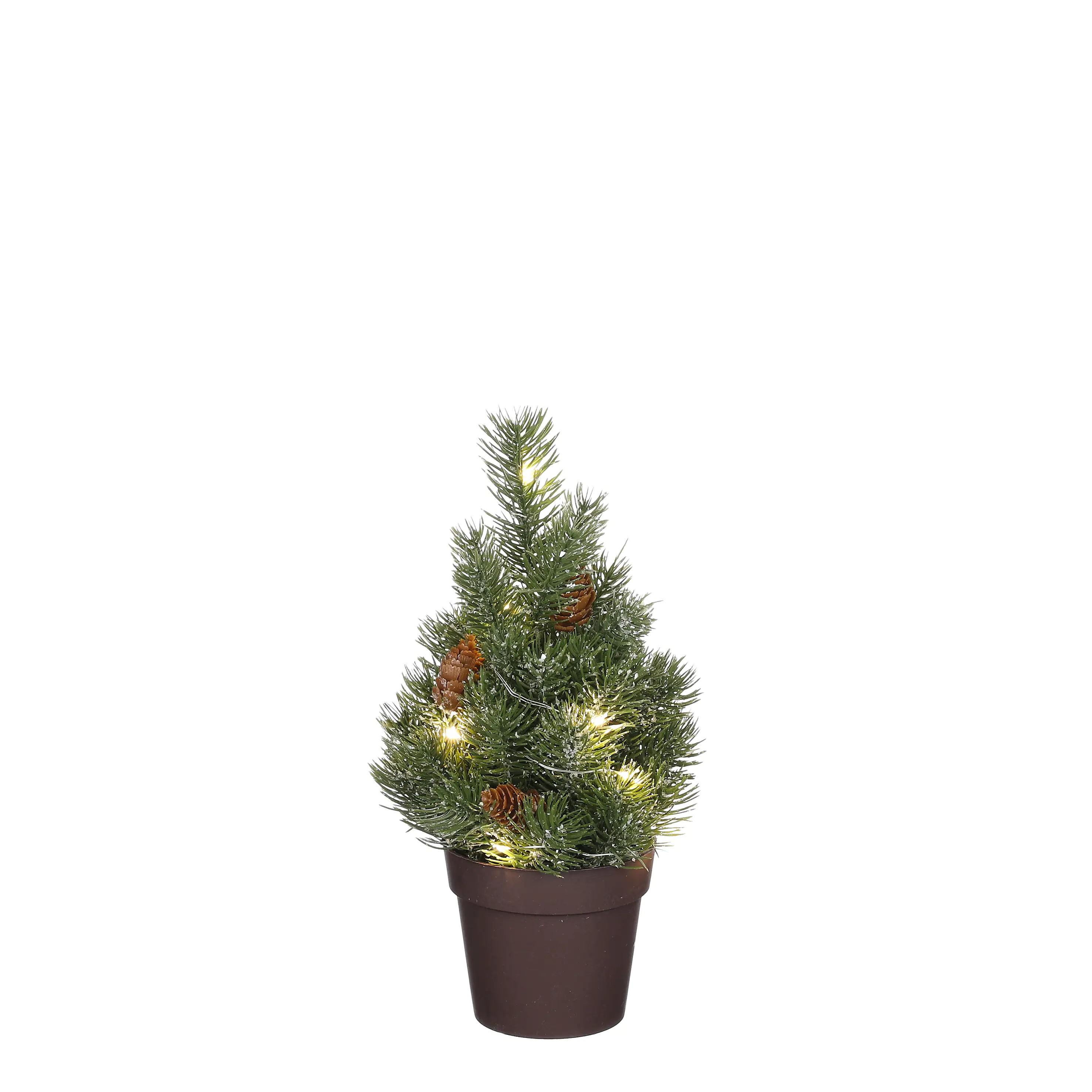 Mica Weihnachtsbaum mit Beeren grün gefrosted 30 x 15 cm batteriebetrieben