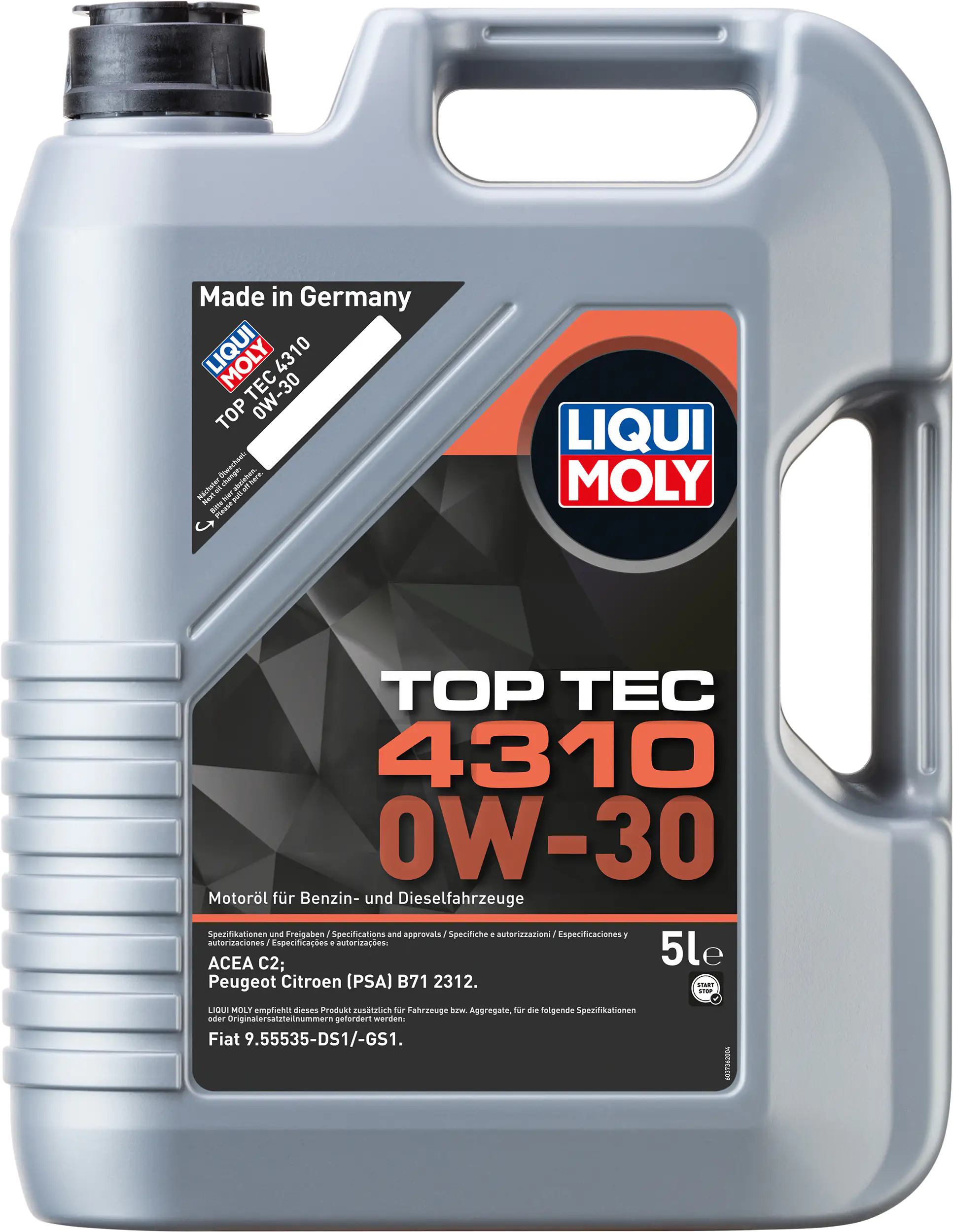 Liqui Moly Motoröl Top Tec 4310 0W-30 5 L Liqui Moly Motoröl Top Tec 4310 0W-30 5 L