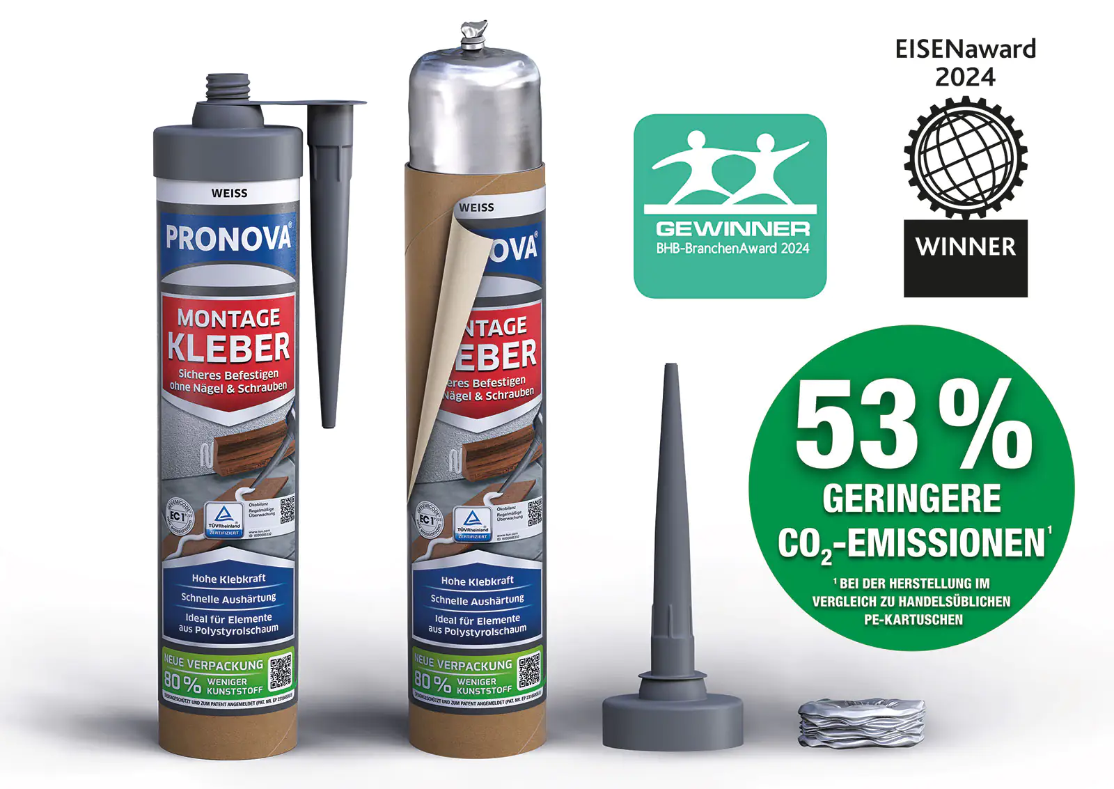 PRONOVA ECO Montage Kleber 405 g weiß PRONOVA ECO Montage Kleber 405 g weiß