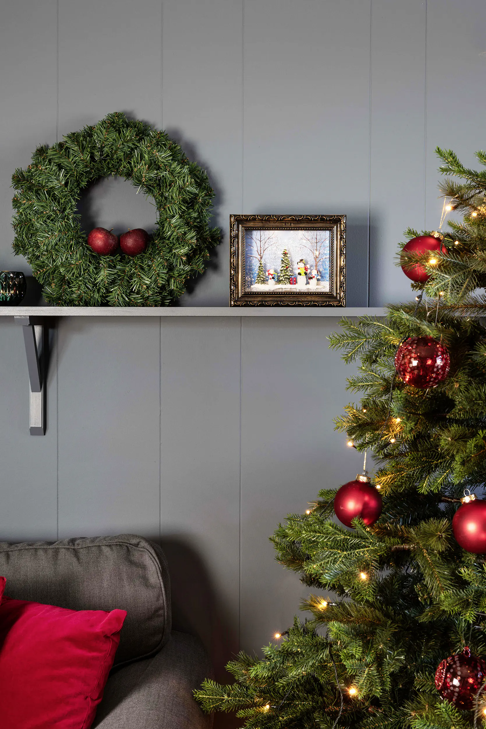 Konstsmide LED Bilderrahmen mit Schneemännern 24,5 x 5,5 x 19,5 cm