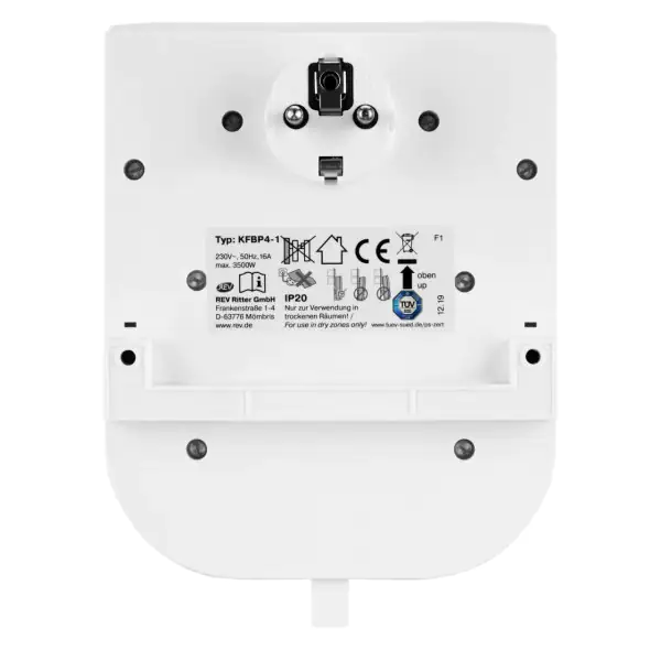 REV Multi-Power Steckdosenerweiterung 4-fach weiß, mit Abstandshalter REV Multi-Power Steckdosenerweiterung 4-fach weiß, mit Abstandshalter