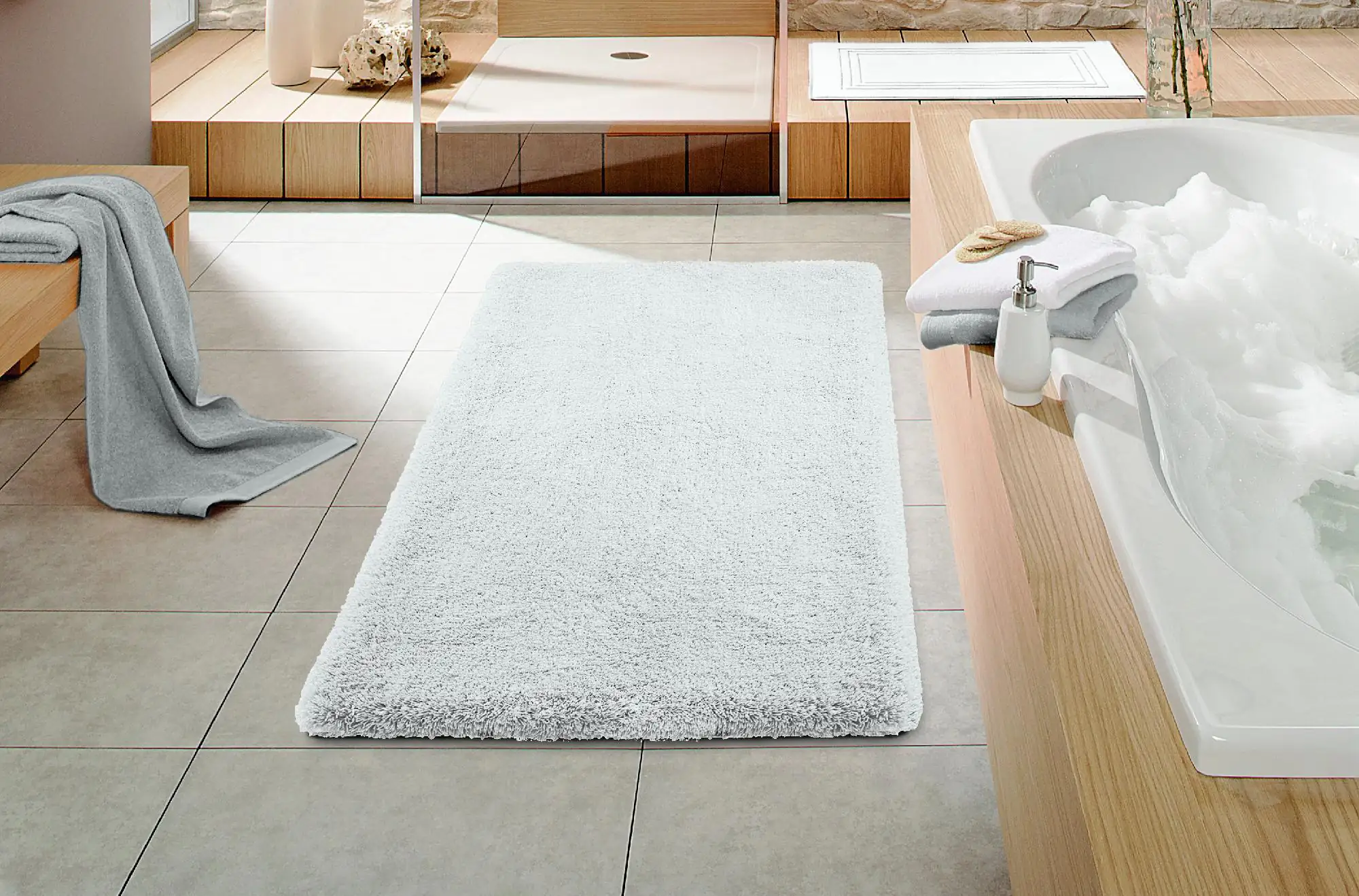 Primaster Badteppich polarweiß 120 x 70 cm Primaster Badteppich polarweiß 120 x 70 cm