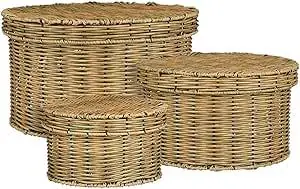 Mica Decorations Aufbewahrungskorb Liam Ø 44 x 26 cm braun 3 Stück Mica Decorations Aufbewahrungskorb Liam Ø 44 x 26 cm braun 3 Stück