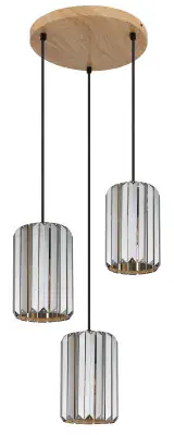 Globo Hängeleuchte Run 3 Ø 35 x 120 cm holzoptik