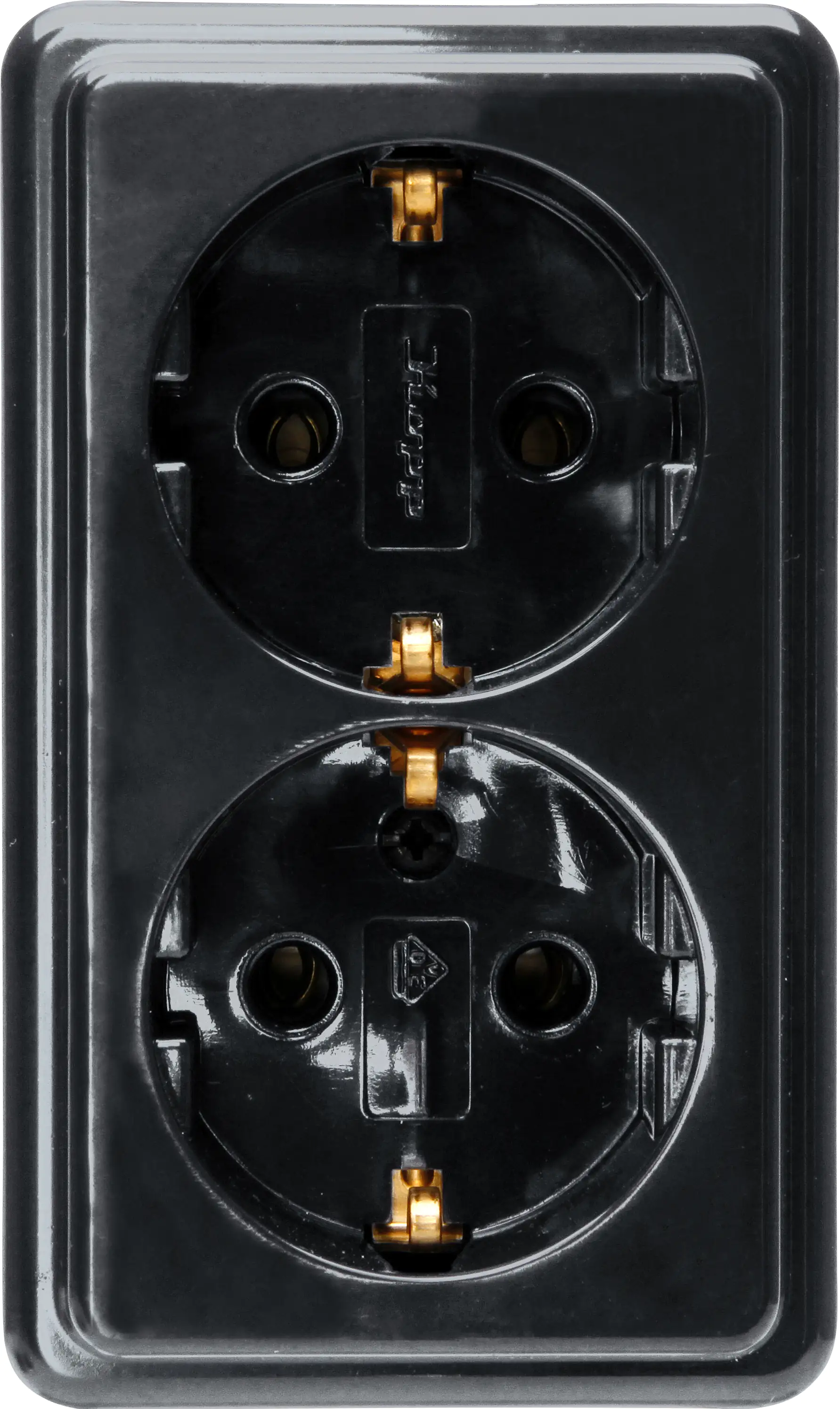 Kopp Aufputz Schutzkontakt-Steckdose 2-fach schwarz