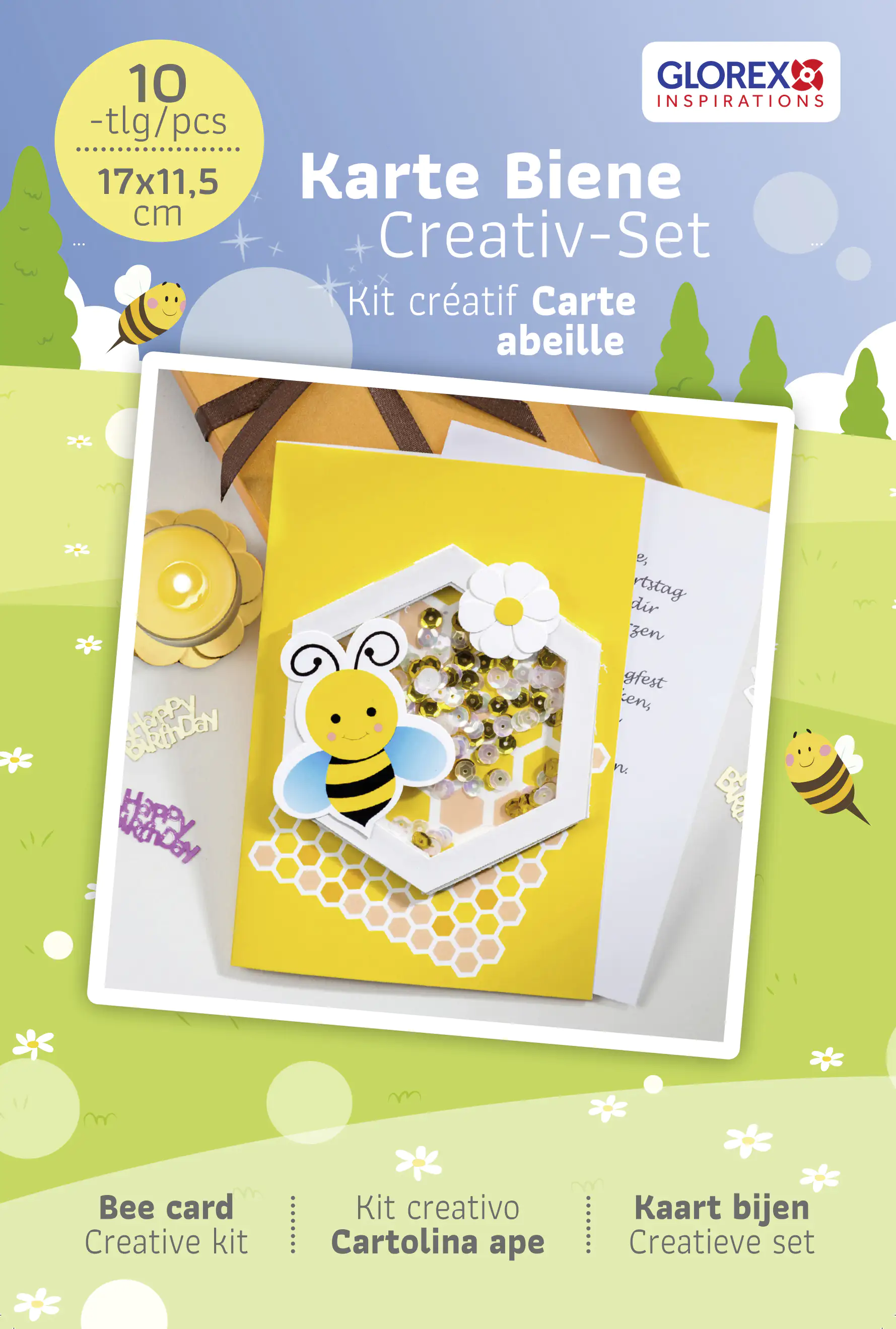 Glorex Karte Biene 17 x 11,5 cm
