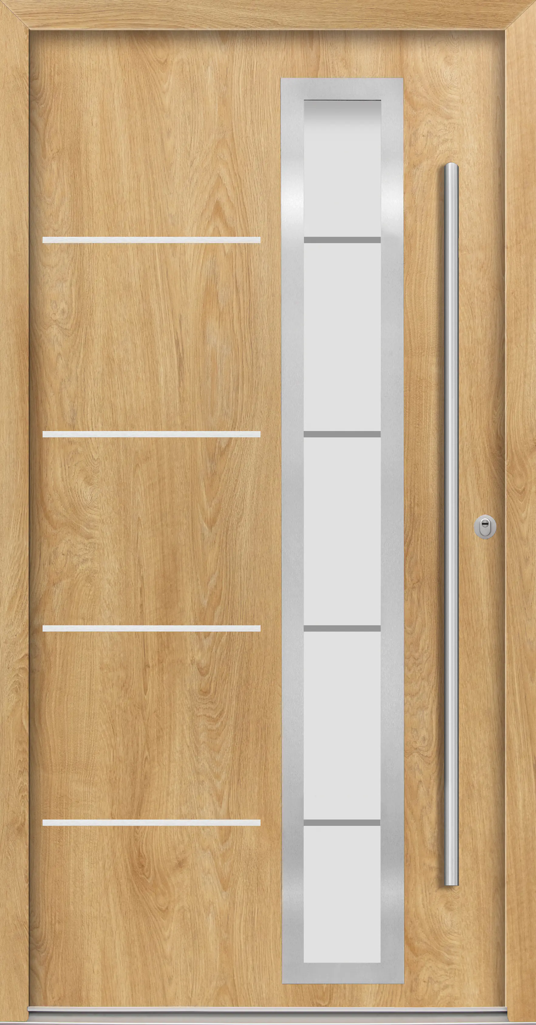 Splendoor Haustür Passivedoor Premium B06 RC2 Eiche Natur DIN Rechts 100 x 210 cm
