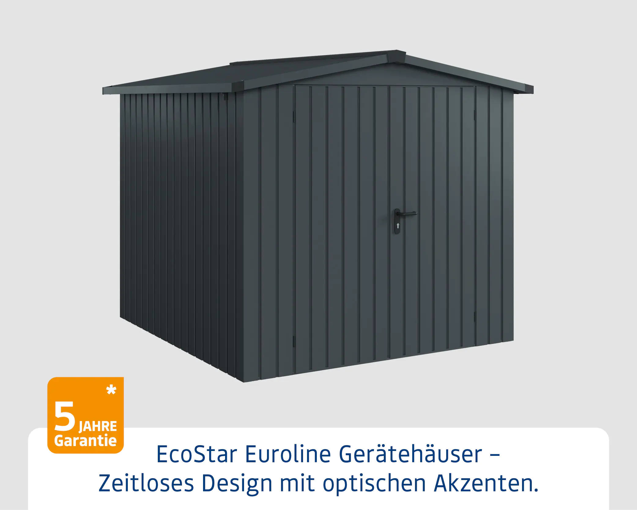 EcoStar Metallgerätehaus Euroline ESD5 anthrazit 214 x 214 cm 2-flg. EcoStar Metallgerätehaus Euroline ESD5 anthrazit 214 x 214 cm 2-flg.