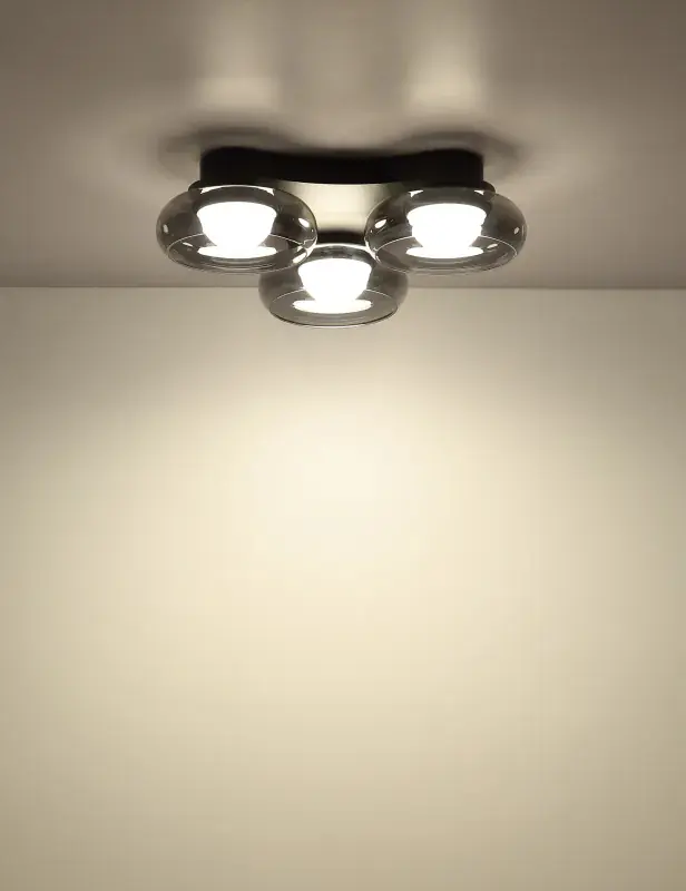 Globo Deckenleuchte Carlene Ø 50 x 10 cm schwarz matt