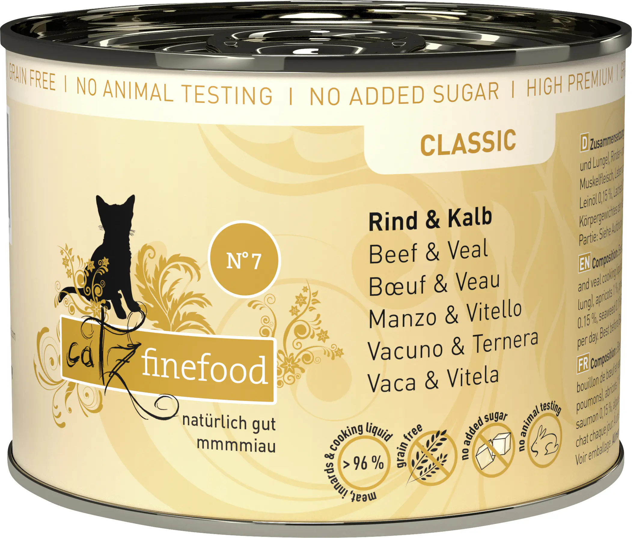 Catz Finefood Katzenfutter Classic No. 7 Kalb & Rind 200 g