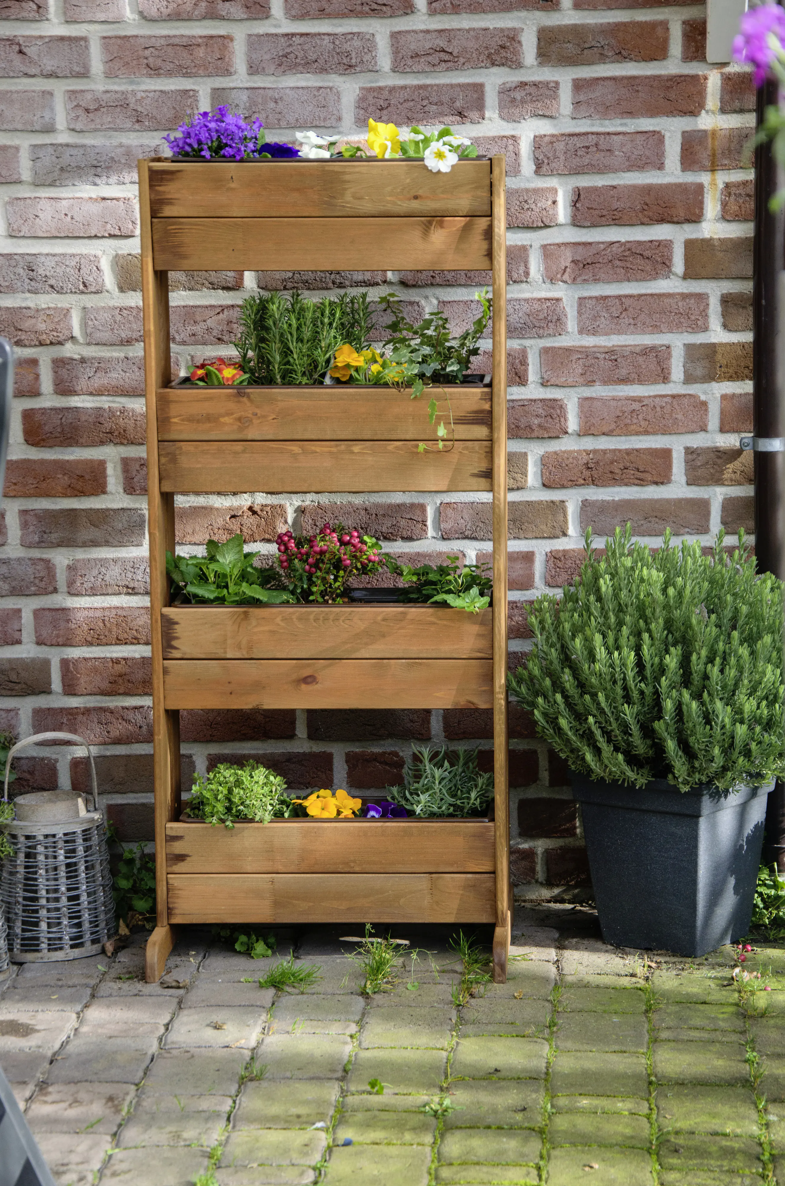 Dobar Vertikalbeet mit 4 Pflanzkästen, bernstein Dobar Vertikalbeet mit 4 Pflanzkästen, bernstein