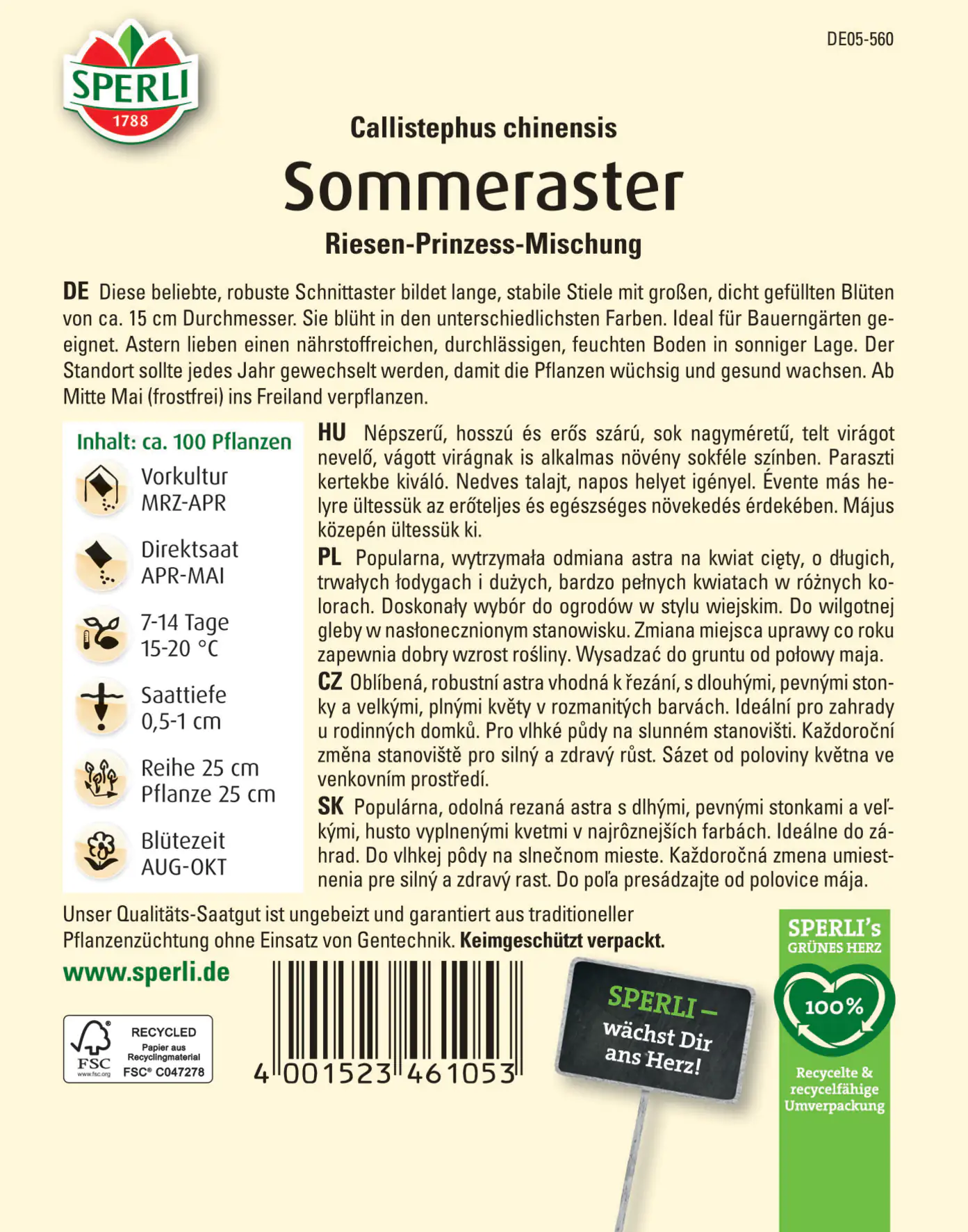 Sperli Sommeraster Riesen-Prinzess-Mischung