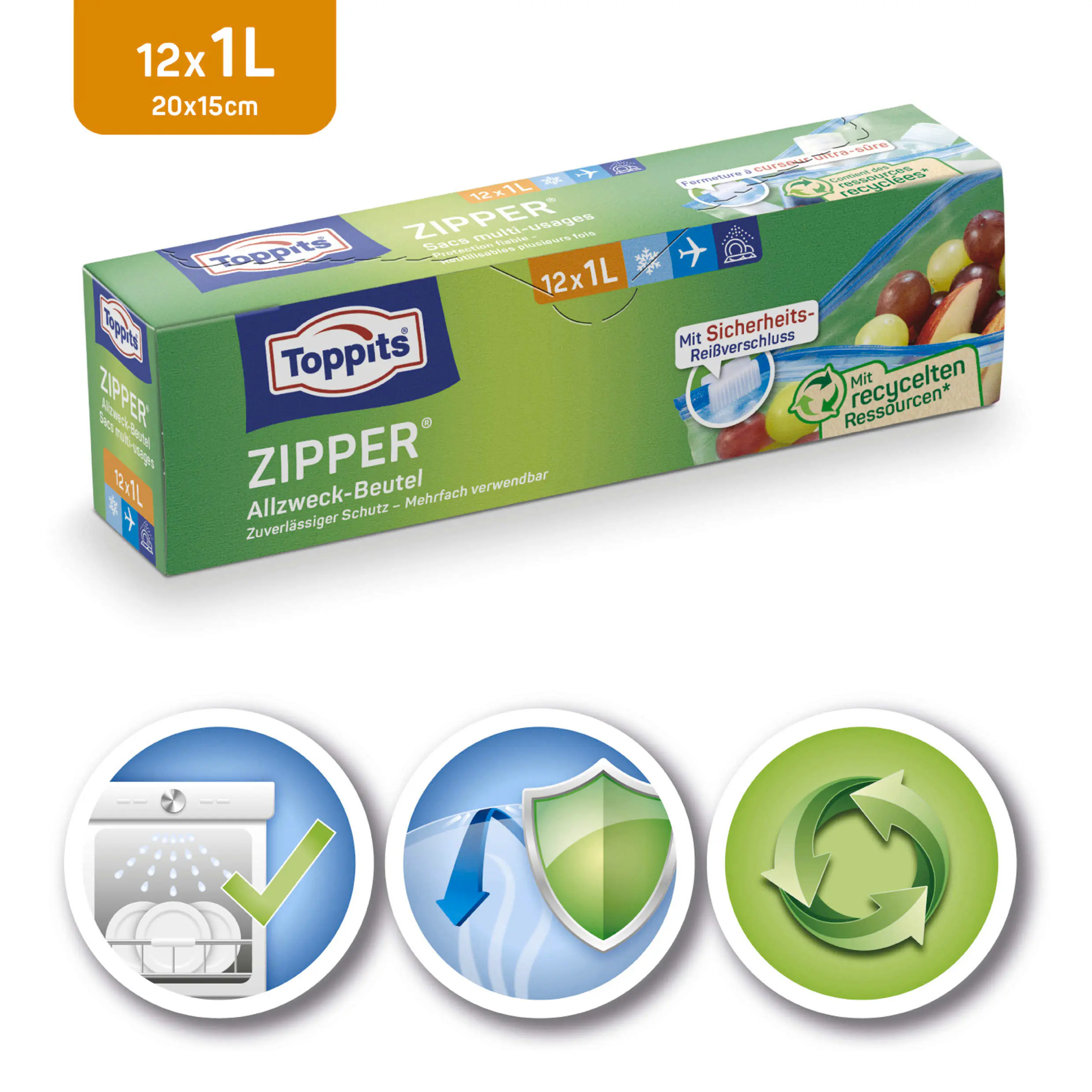 Toppits® Zipper® 1L 
