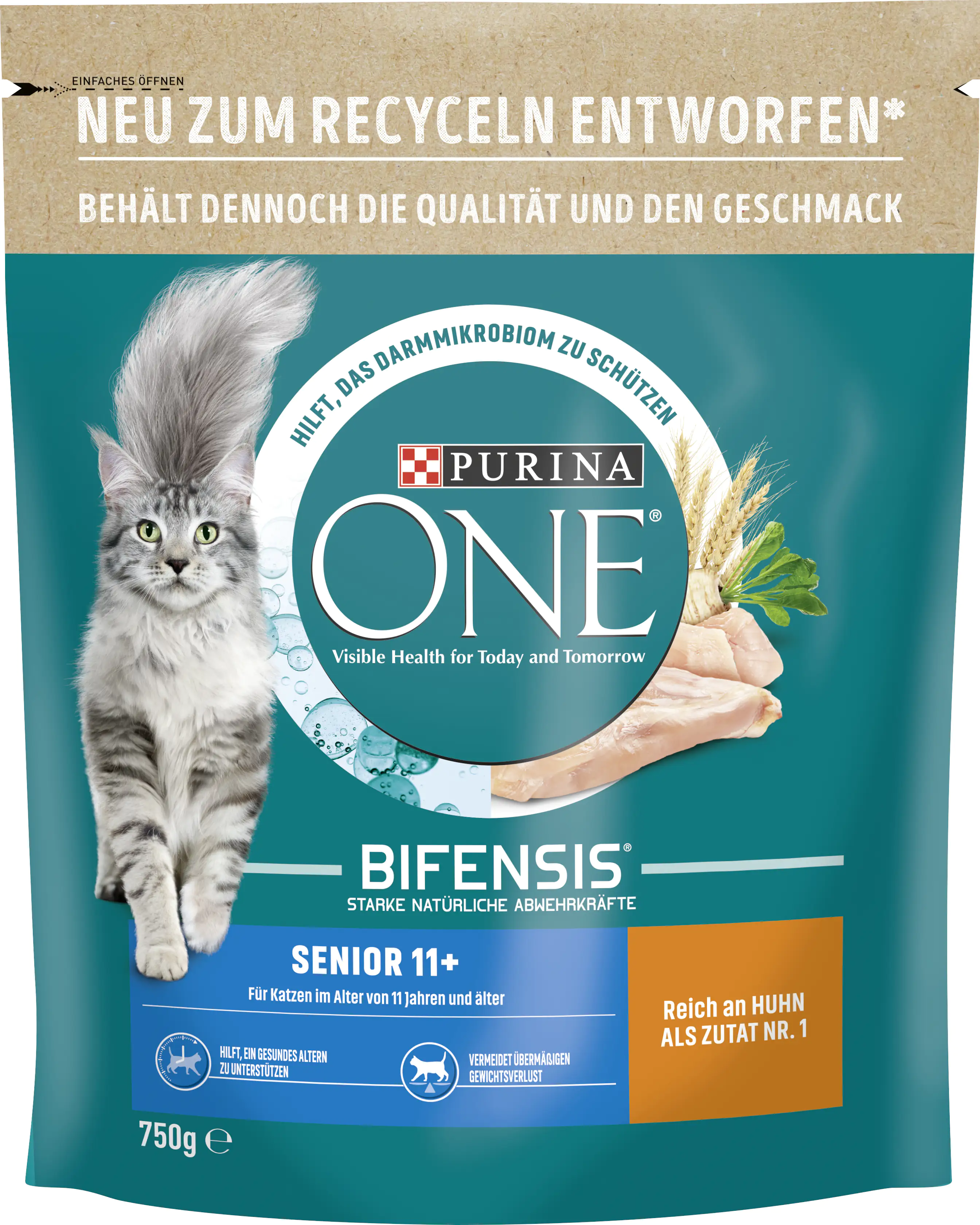 Purina ONE Senior 11+ reich an Huhn und Vollkorn-Getreide 750 g