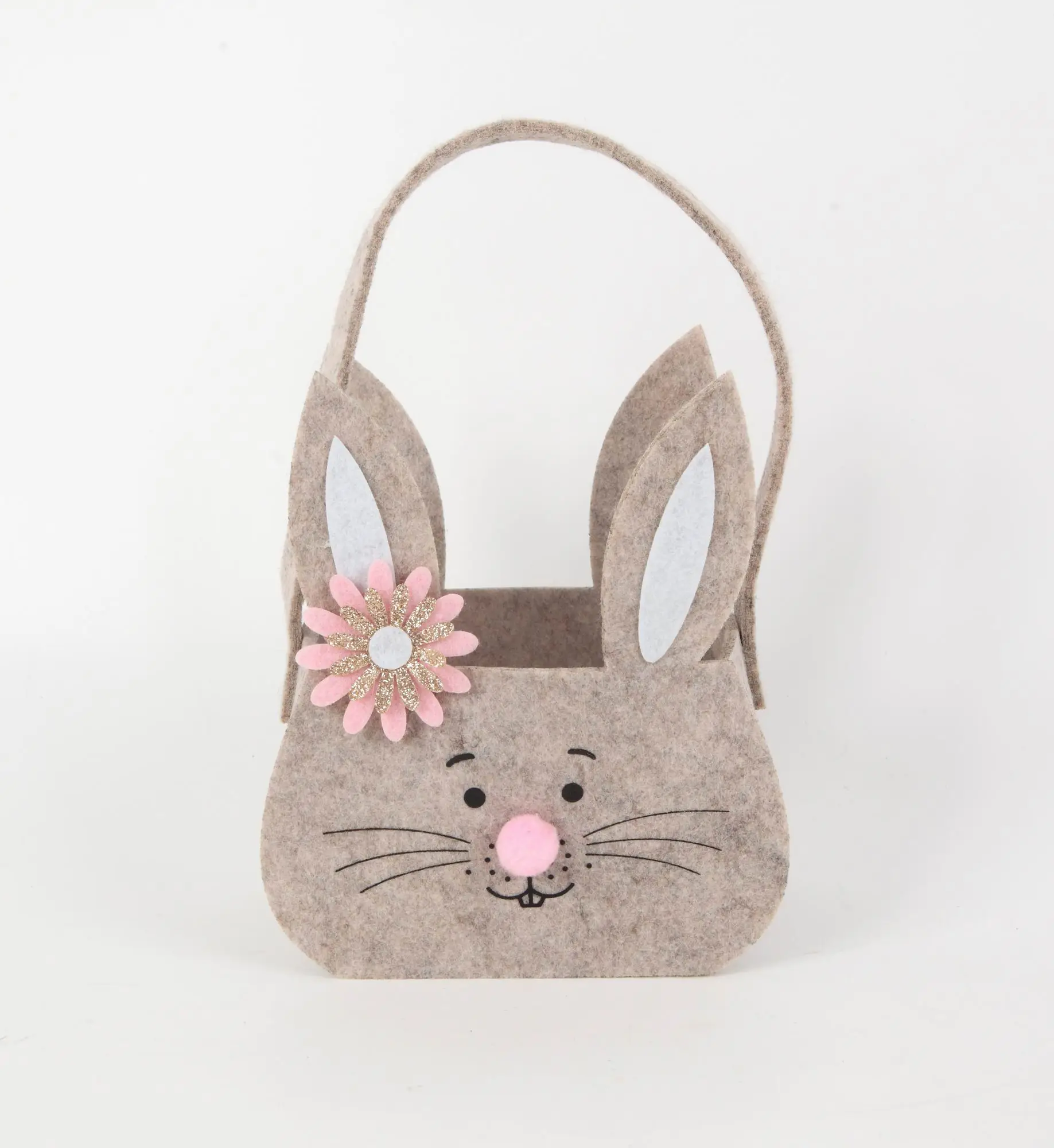 TrendLine Dekokorb Hase Filz 22 x 14 cm grau