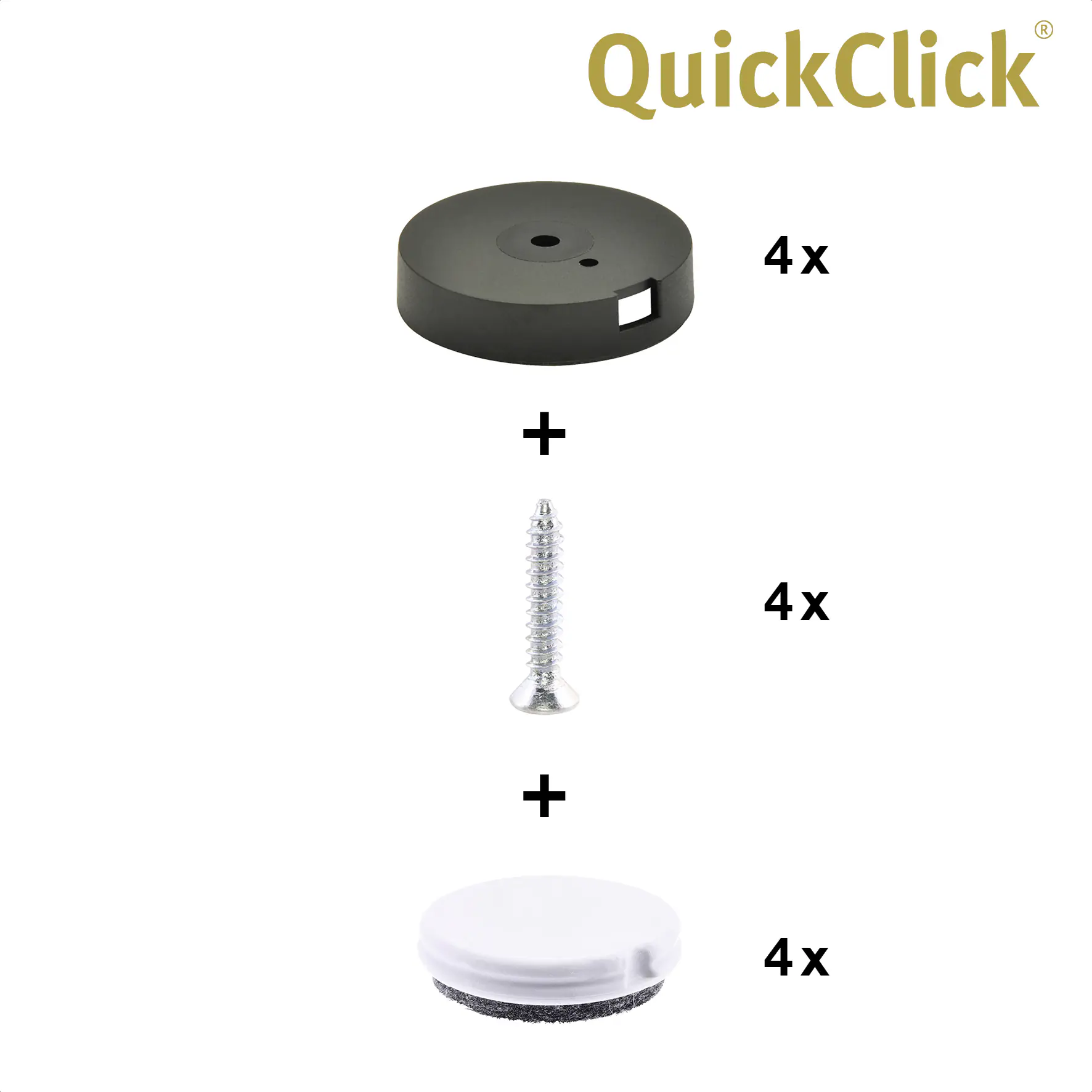 Wagner Möbelgleiter zum Anschrauben Ultrasoft 2in1 schwarz grau Ø 30 mm - 4 Stück 