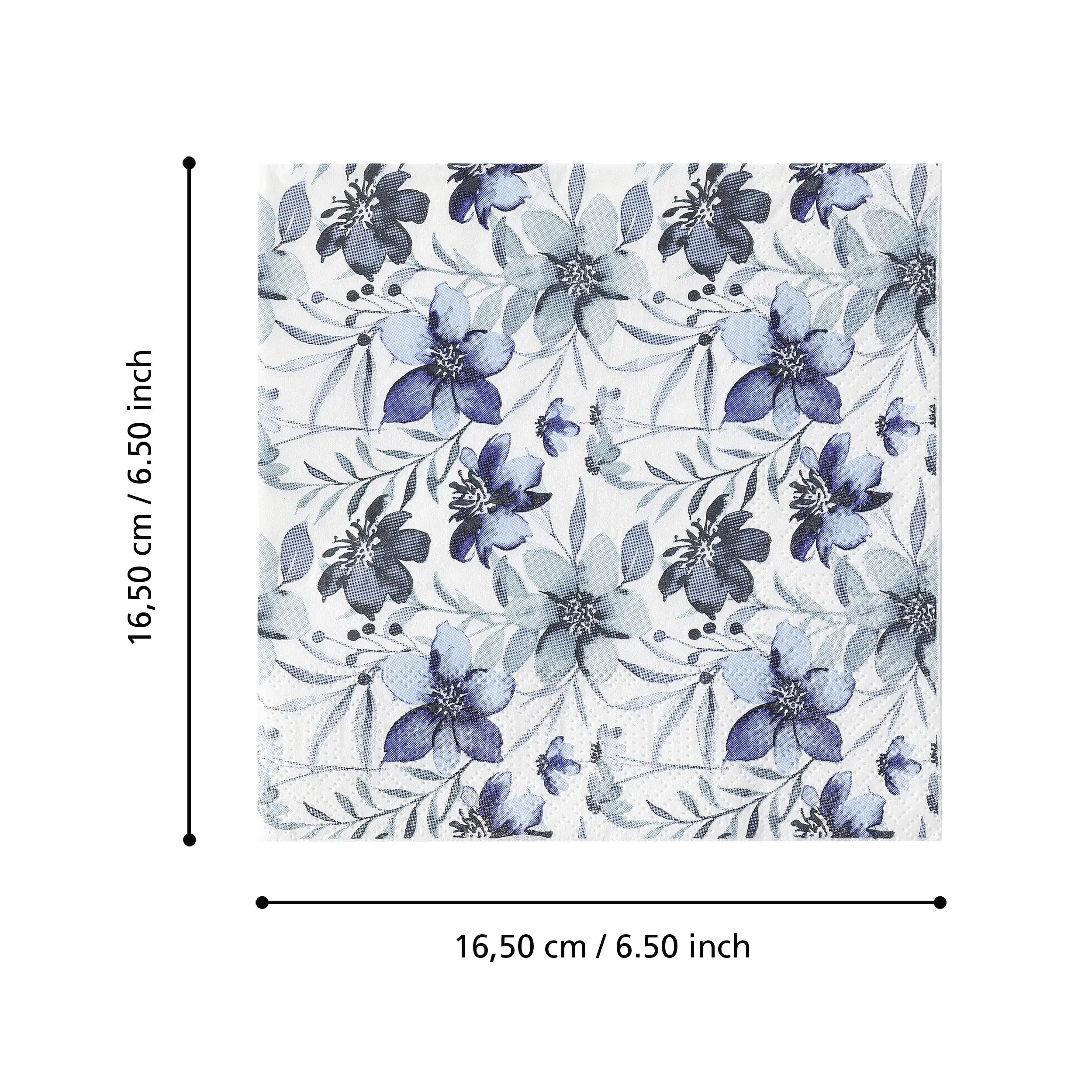 Eglo Servietten Mahuli blau/weiß 16,5 x 16,5 cm - 20er Pack