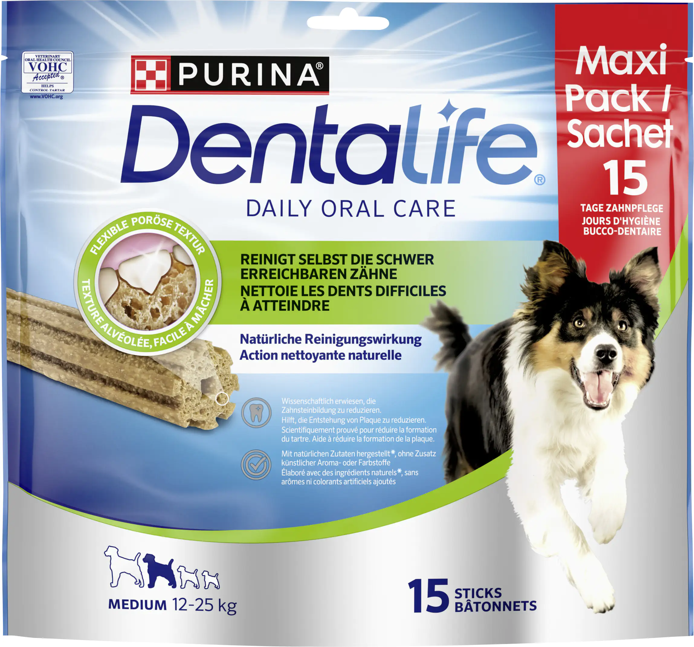 Purina DentaLife Medium Snacks für mittelgroße Hunde 15 Sticks